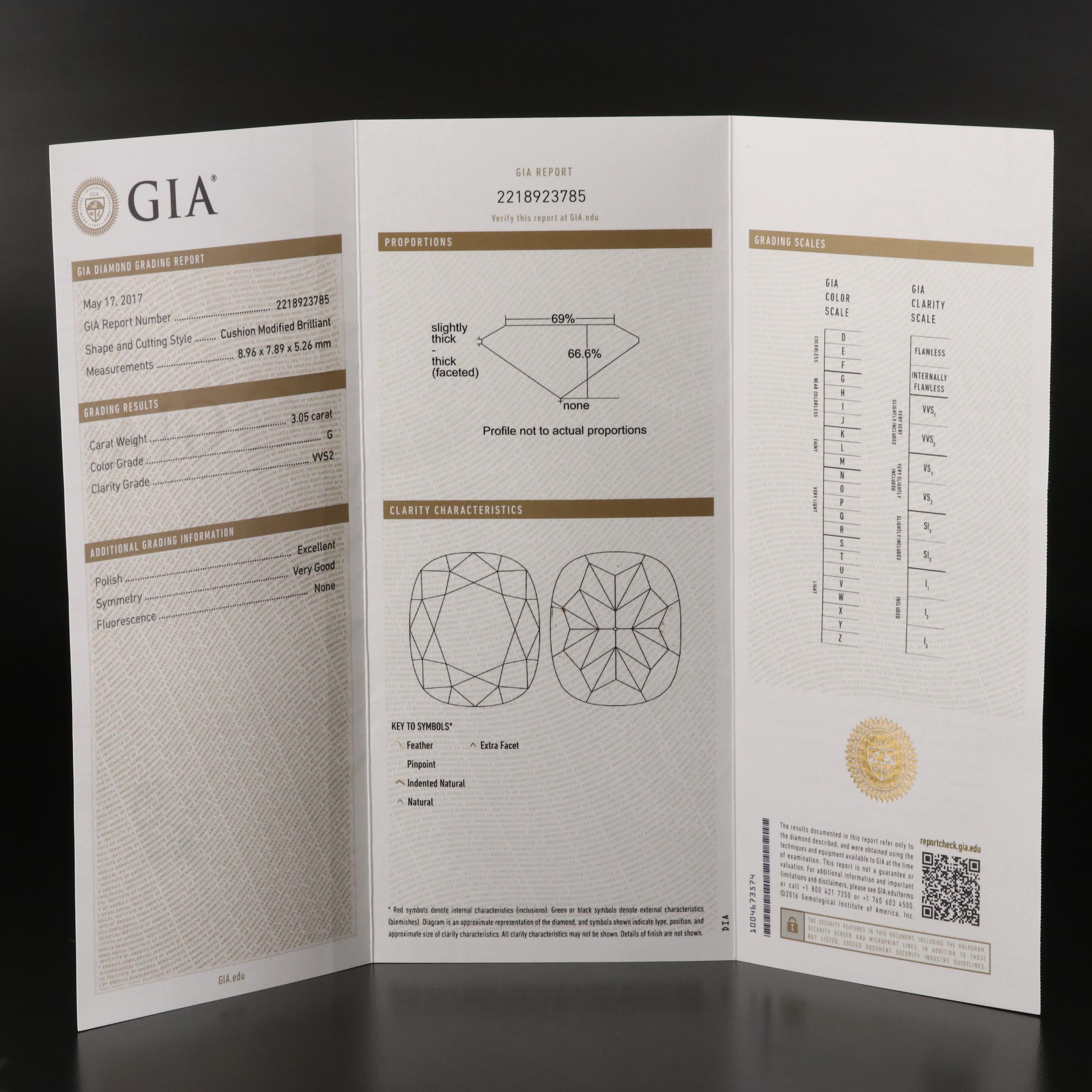 Graff Platinum 3.51 CTW Diamond Ring with GIA Report