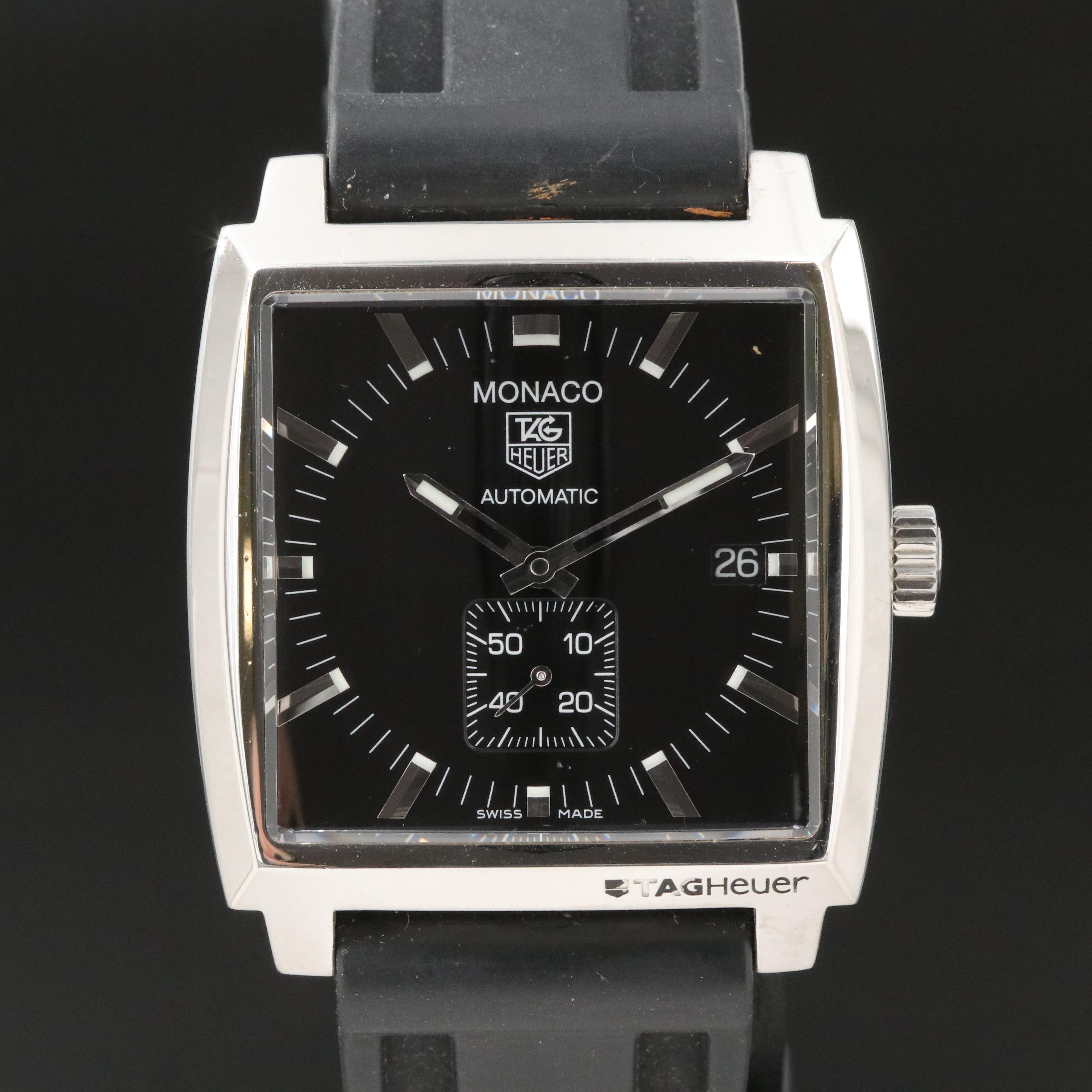 TAG HEUER Cinturino Nero MONACO 22mm FC6241 CAW211A WW2110 CW2111 - Foto 2