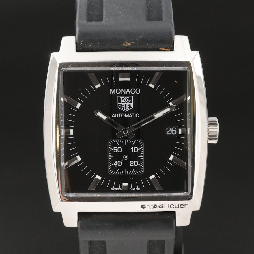 TAG HEUER Cinturino Nero MONACO 22mm FC6241 CAW211A WW2110 CW2111 - Foto 2