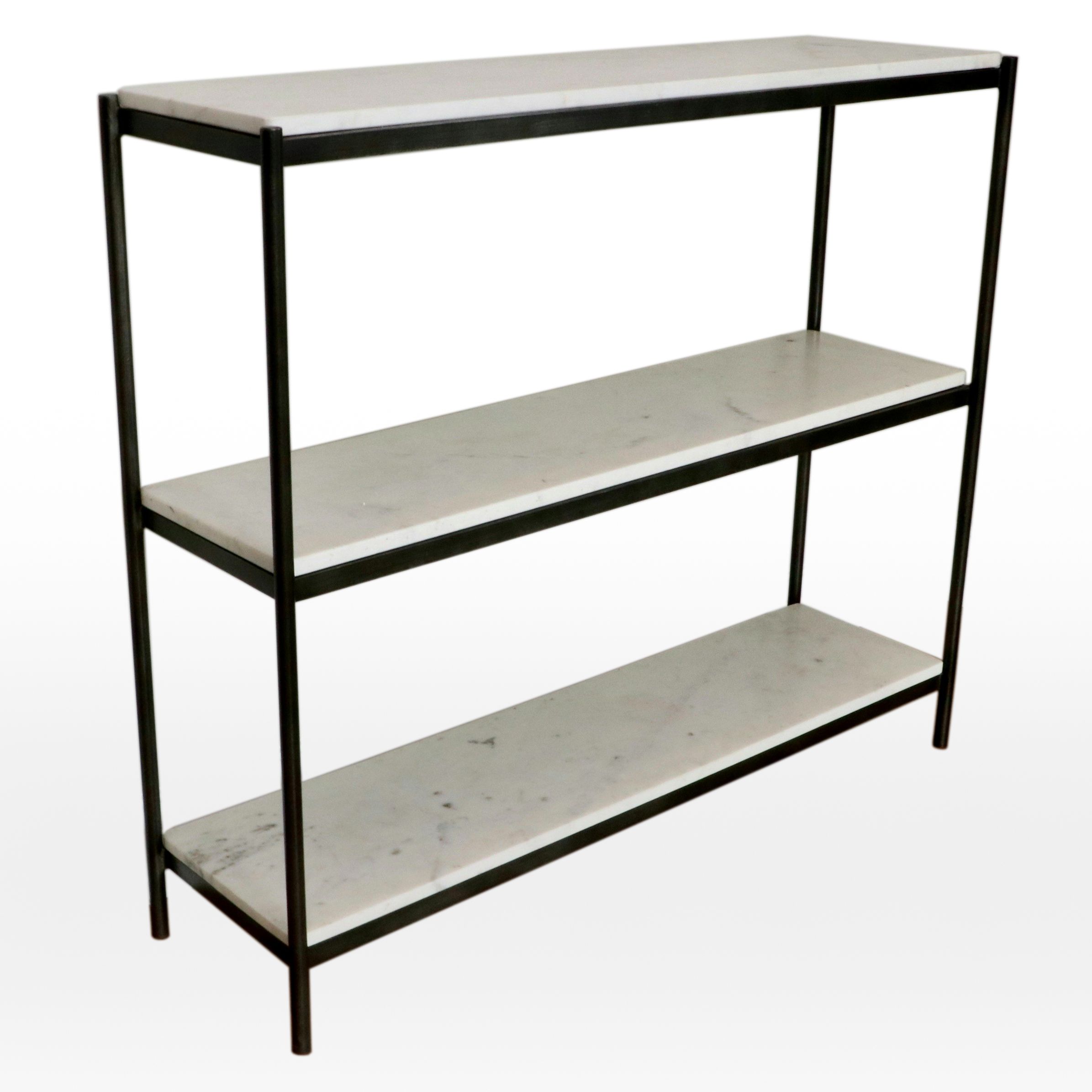 Four Hands "Felix" Marble and Black Metal Console Table