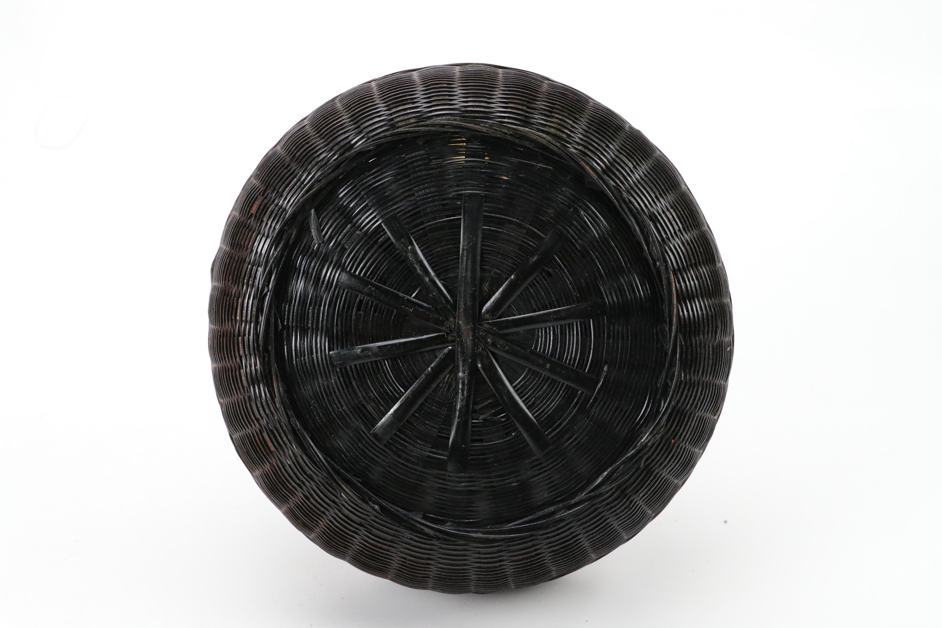 Chinese Wicker Sewing Basket with Notions