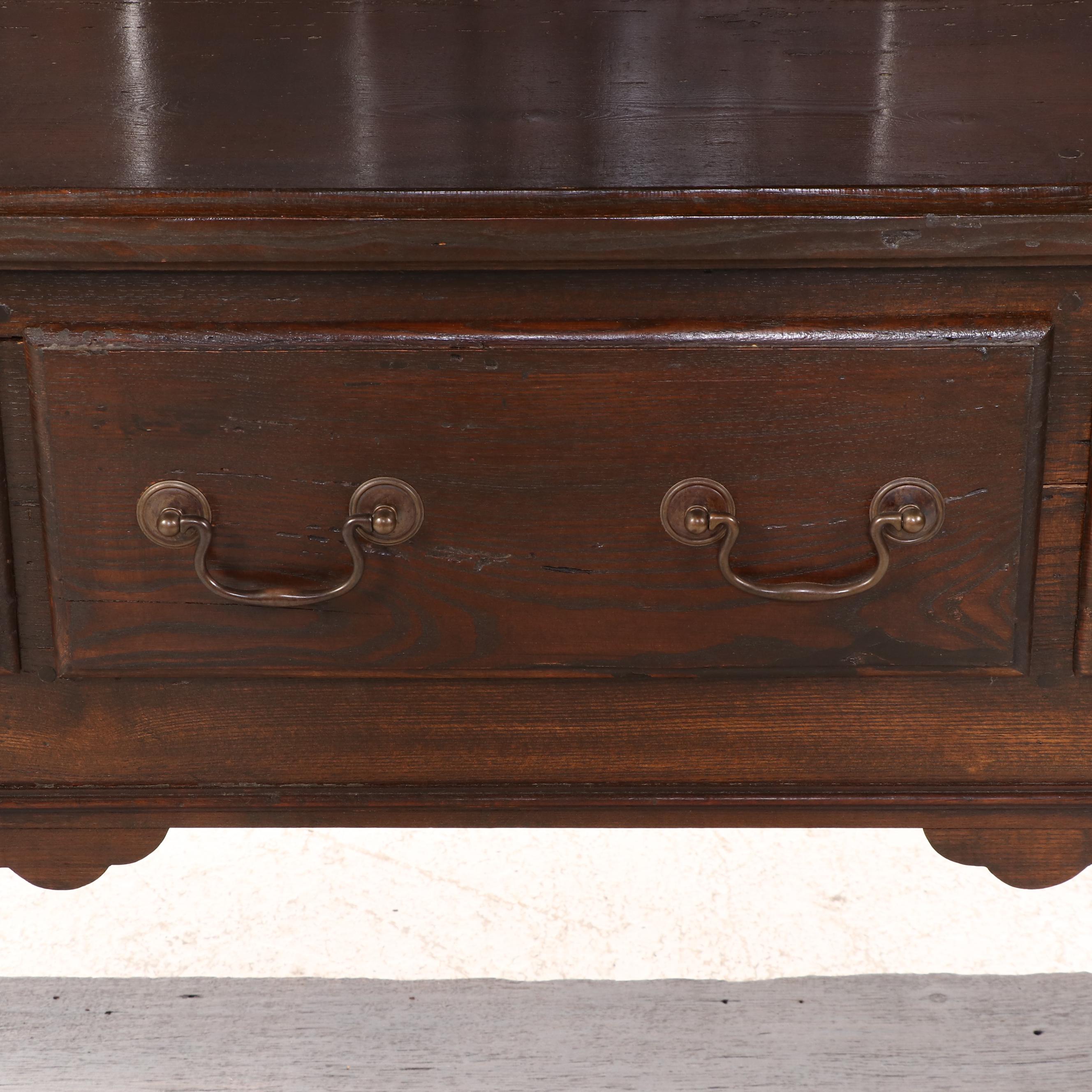 George III Style Oak Kitchen Dresser, Late 20th Century