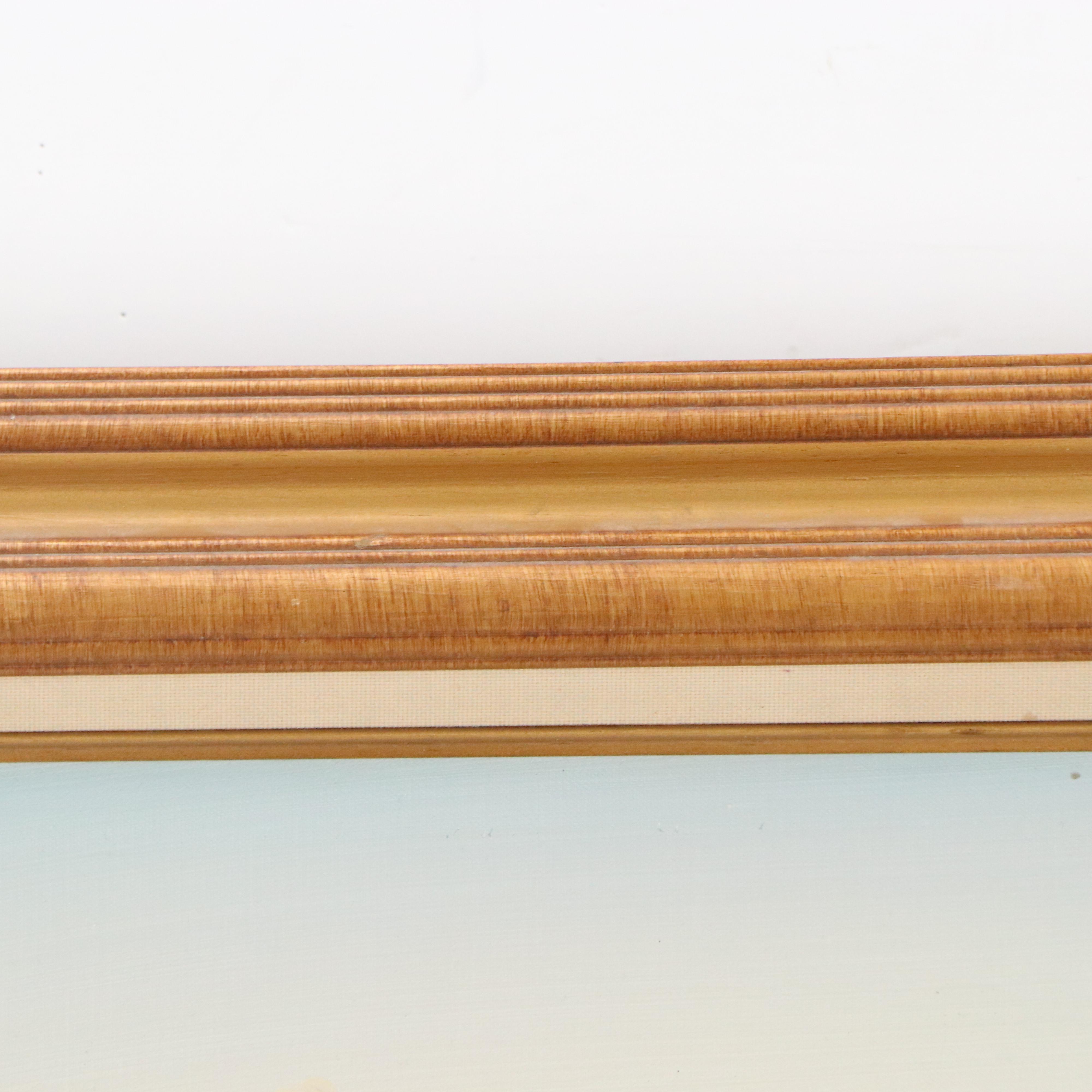 J. Hogan Acrylic Landscape Painting With Barn and Windmill, Mid 20th Century