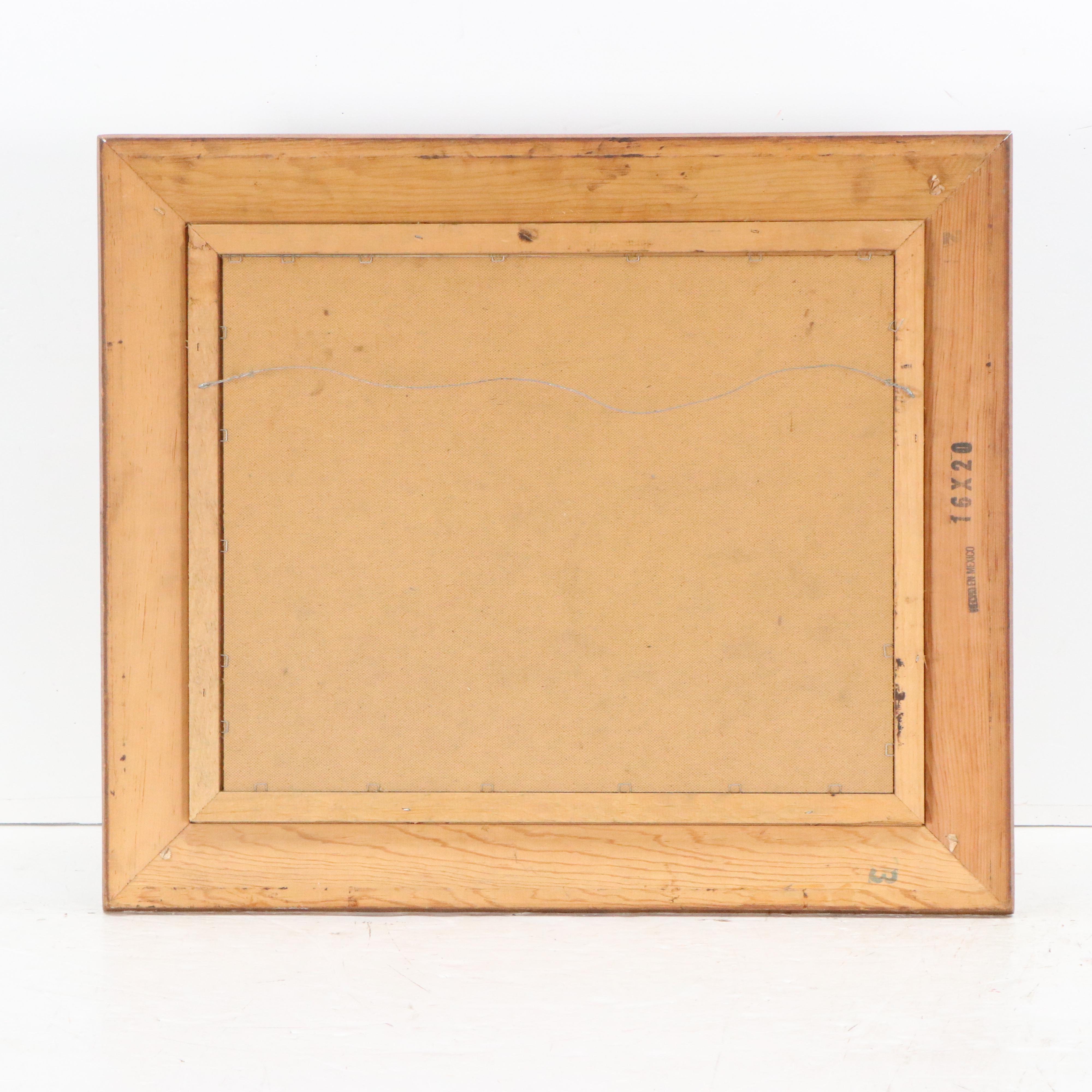 J. Hogan Acrylic Landscape Painting With Barn and Windmill, Mid 20th Century