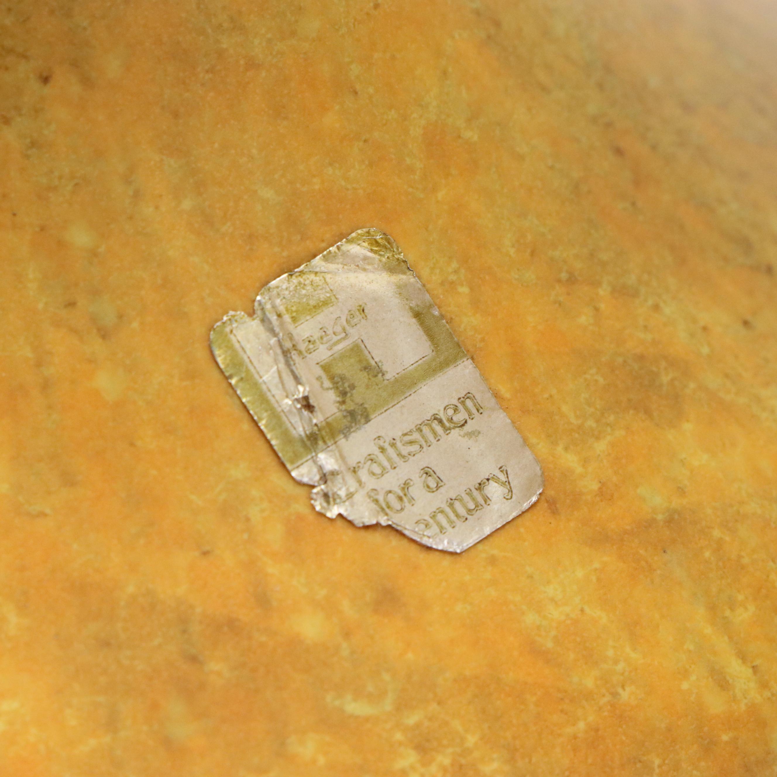 Haeger Lava Glaze Ewer with Other Yellow Hobnail Vase, Mid-20th Century