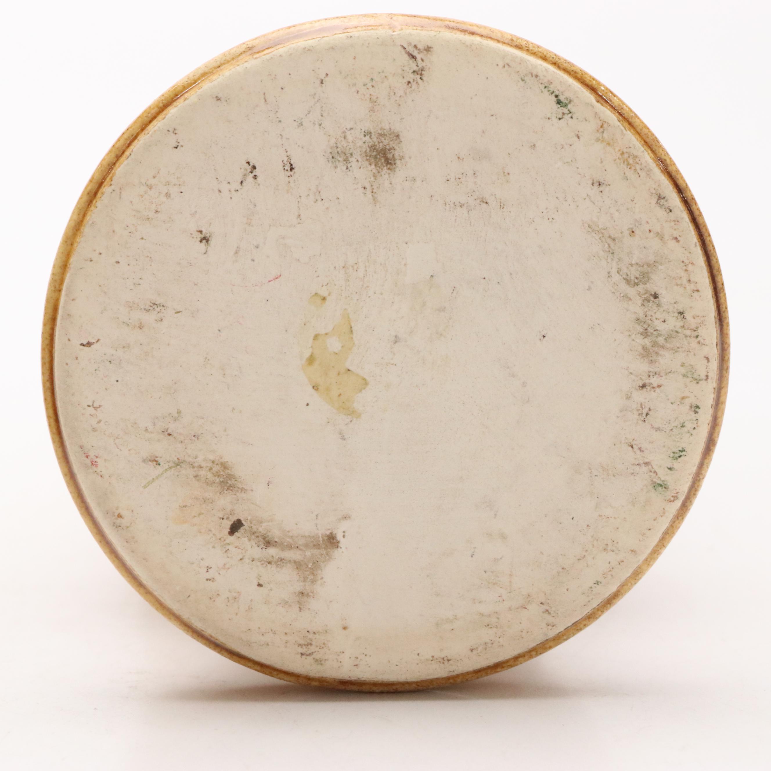 Haeger Lava Glaze Ewer with Other Yellow Hobnail Vase, Mid-20th Century