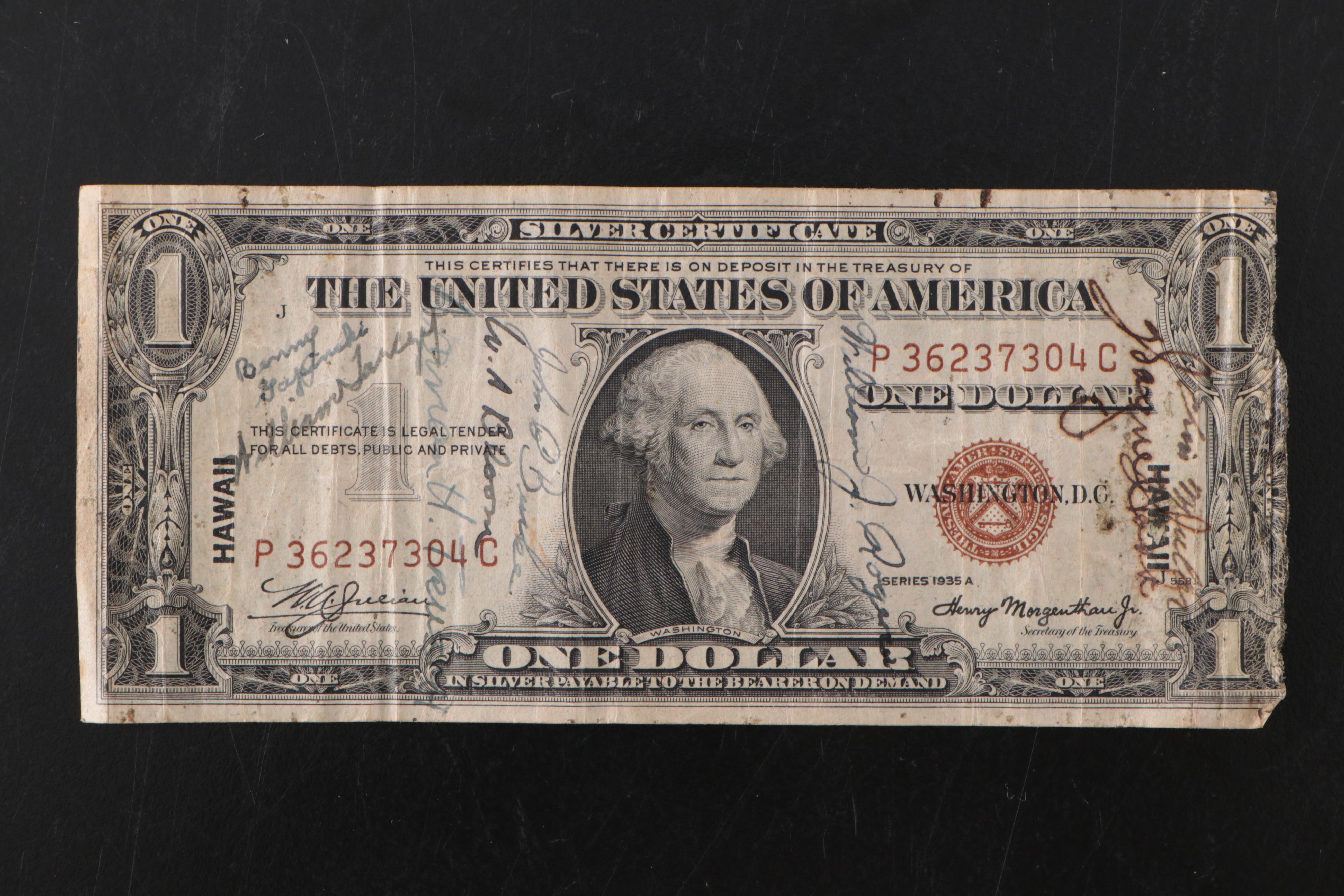 World War II Photos of the 26th Bomber Squadron and Crew Signed Currency