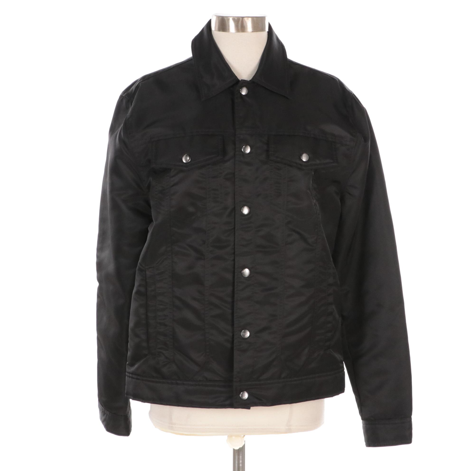Frame Black Nylon Snap-Front Jacket