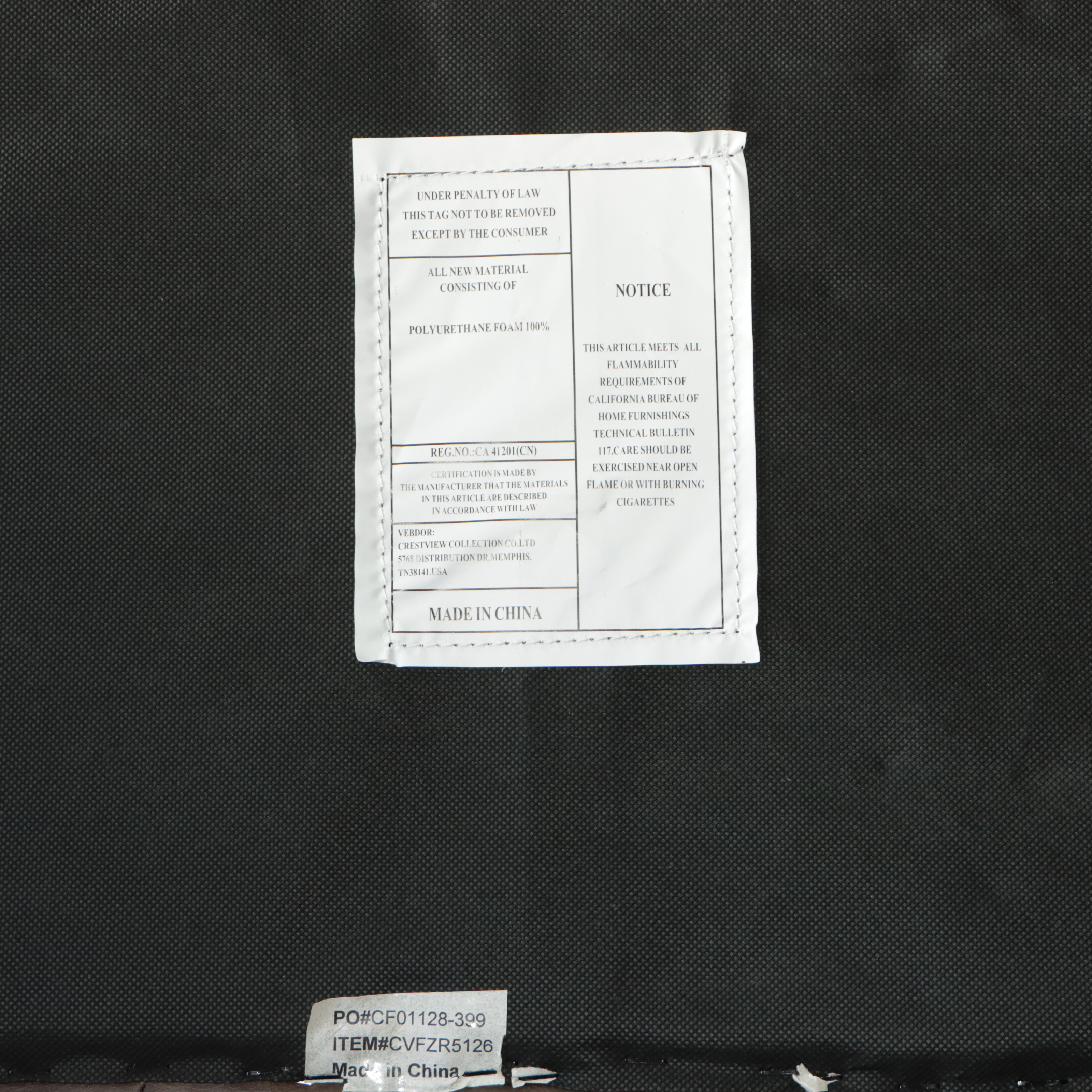 Crestview Collection "Rutledge" Brown Vinyl Channel Bench