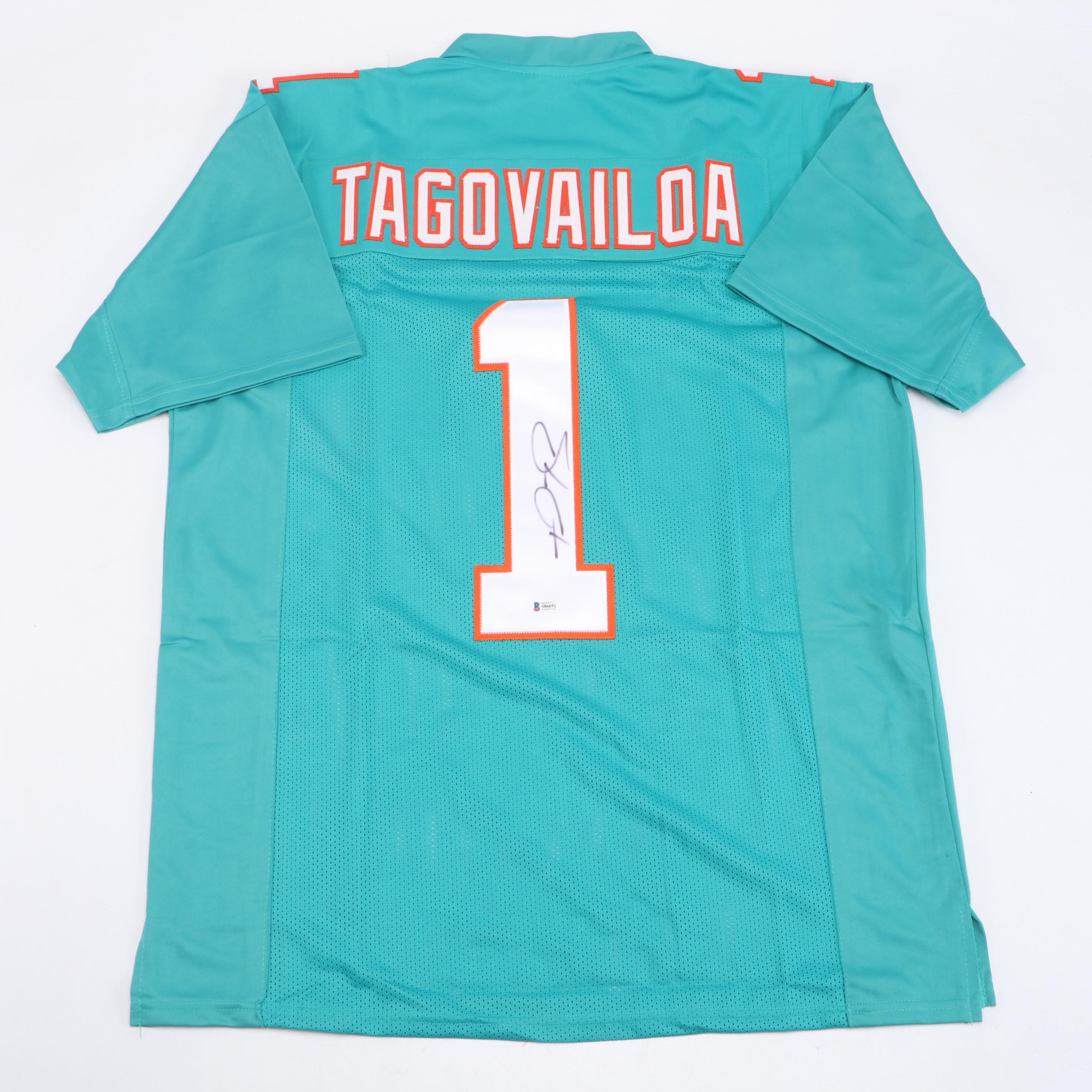 Tua Tagovailoa Signed Miami Dolphins Football Jersey, Beckett