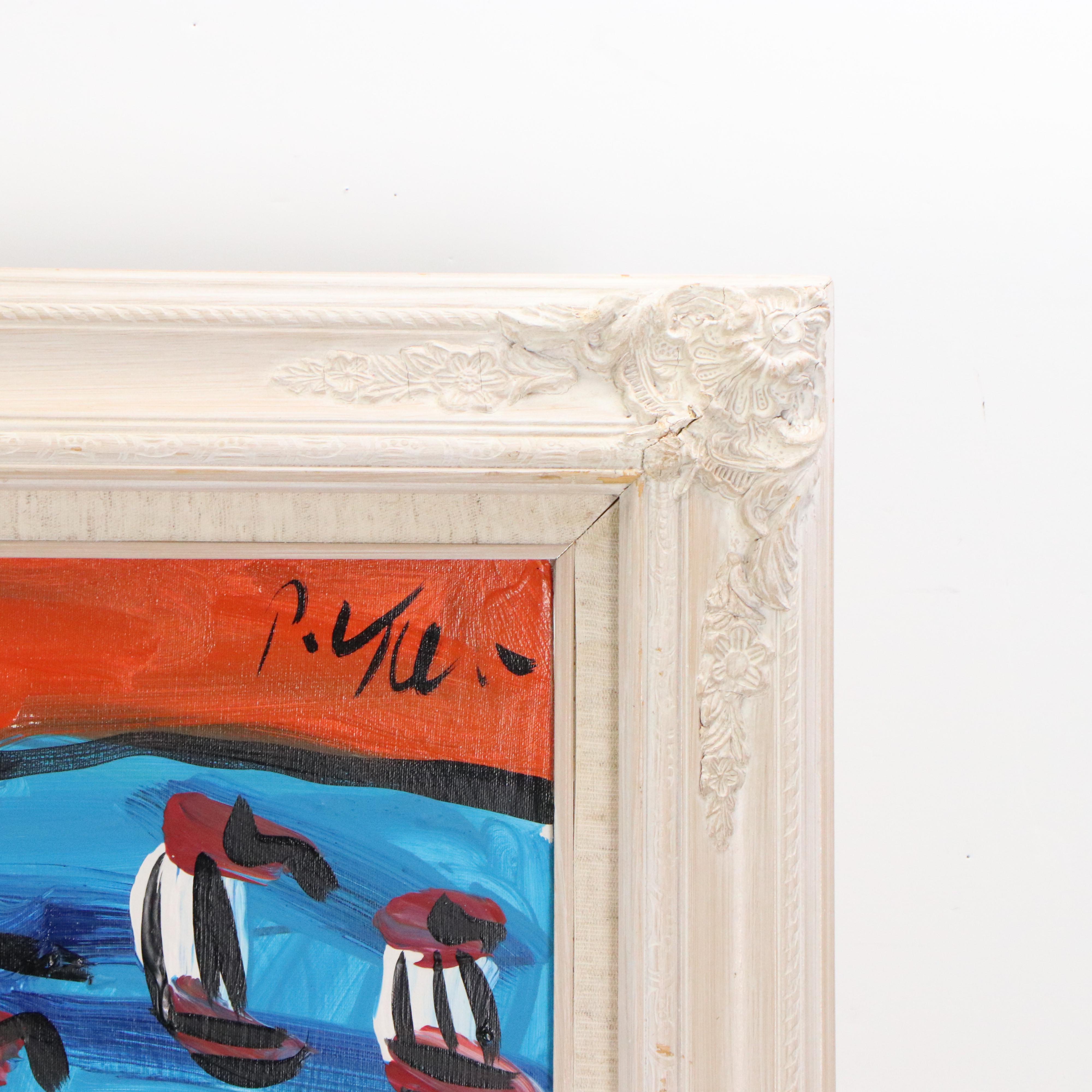 Peter Keil "Wannasee" Acrylic Painting Over Underwater Airbrush Painting