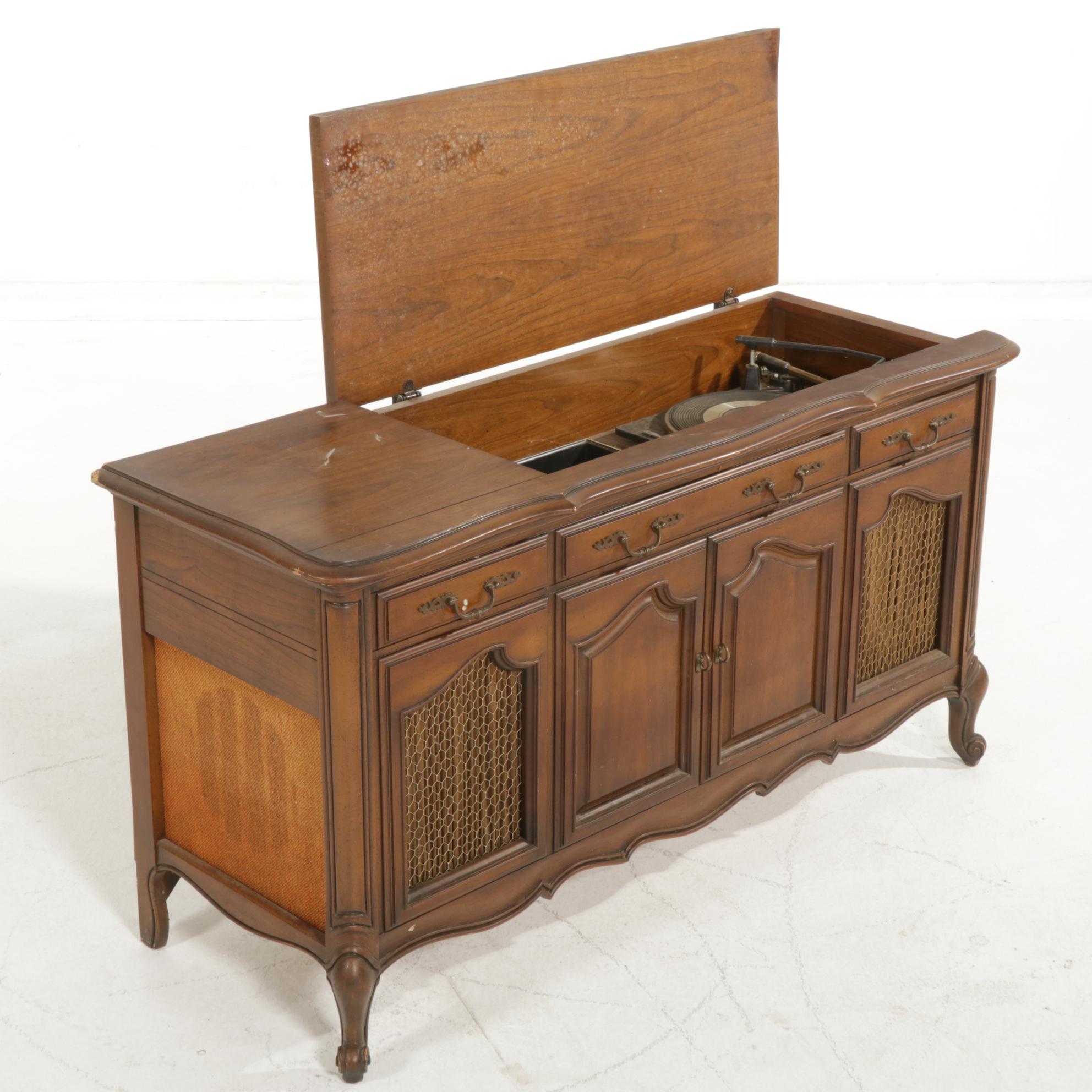 Magnavox Louis XV Style Walnut Console Stereo, Mid 20th Century