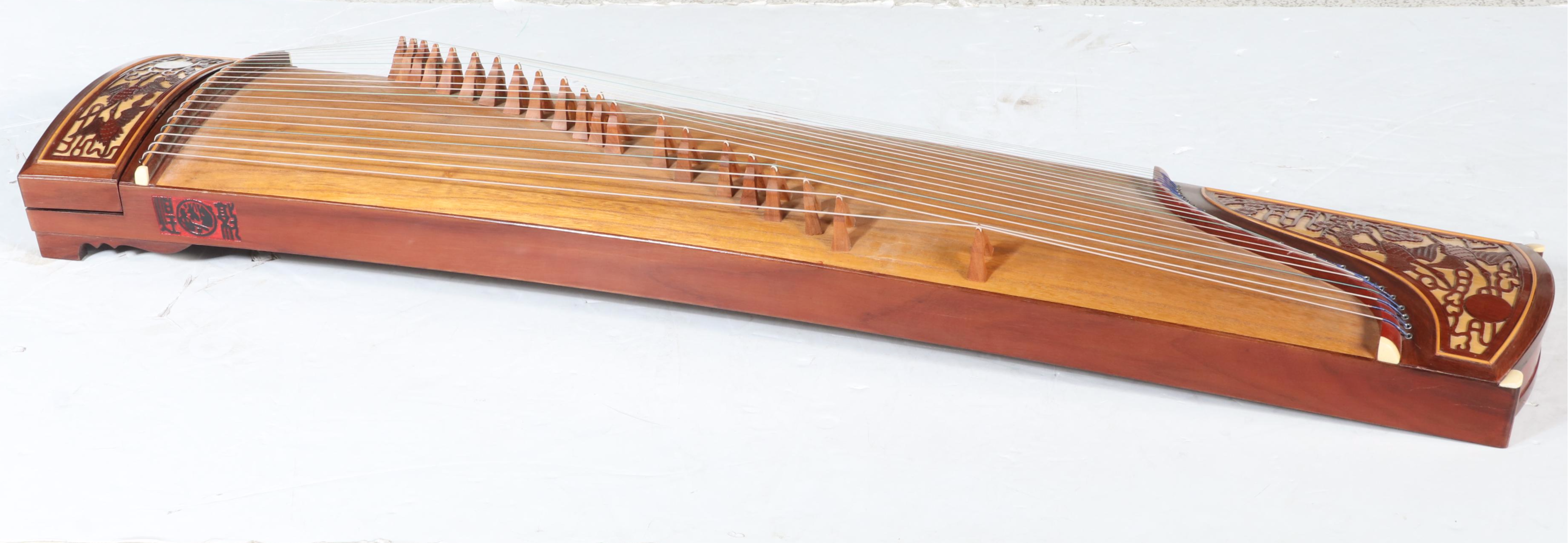 Guzheng Chinese Zither 21-String Traditional Instrument with Fitted Hard Case
