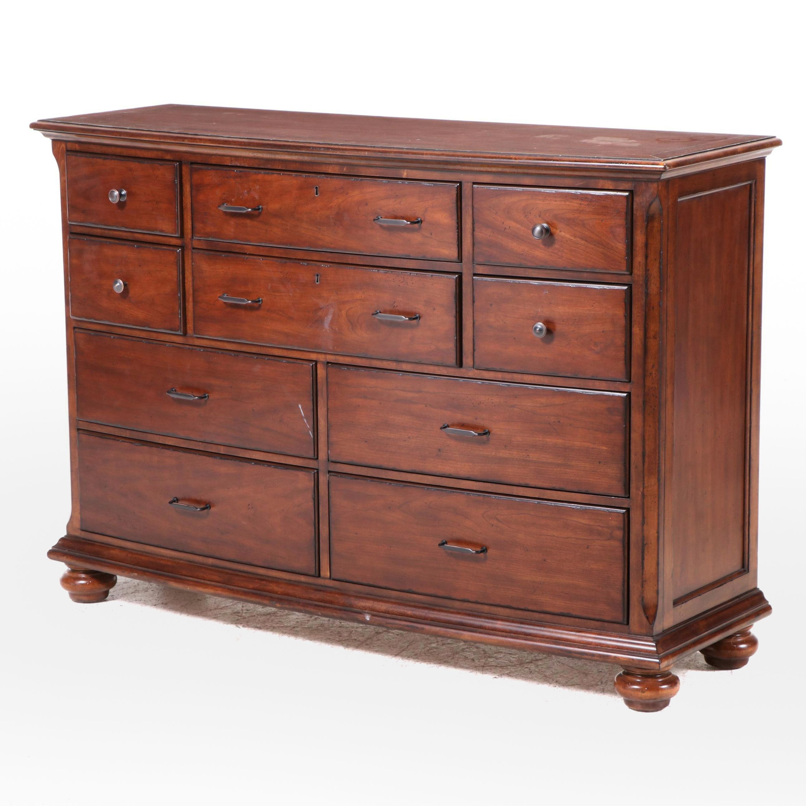 Wrangler Home Rustic Cherrywood Ten-Drawer Bowfront Chest