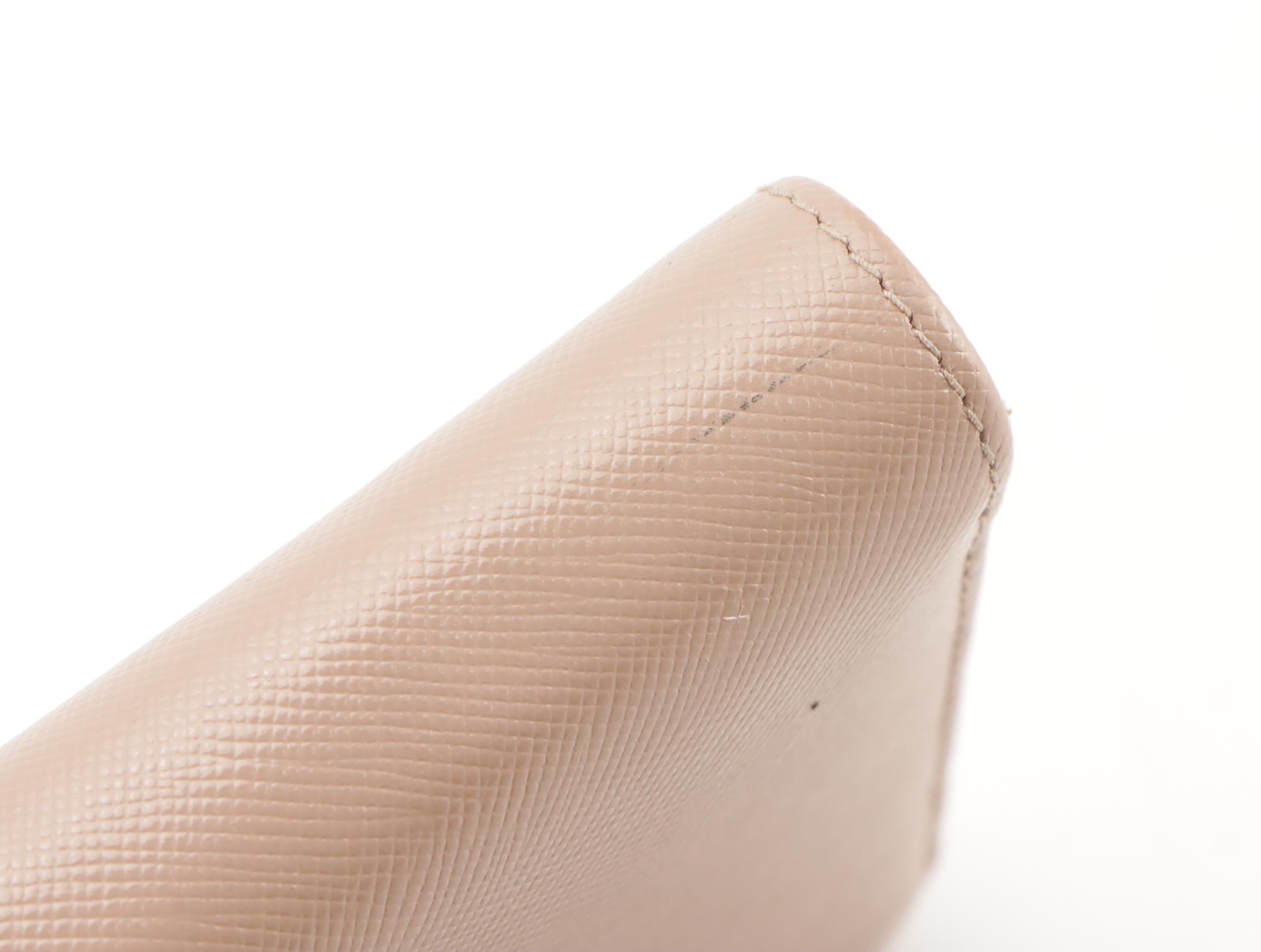 Prada Continental Zip Around Wallet 1M0506 in Cameo Saffiano Leather with Box