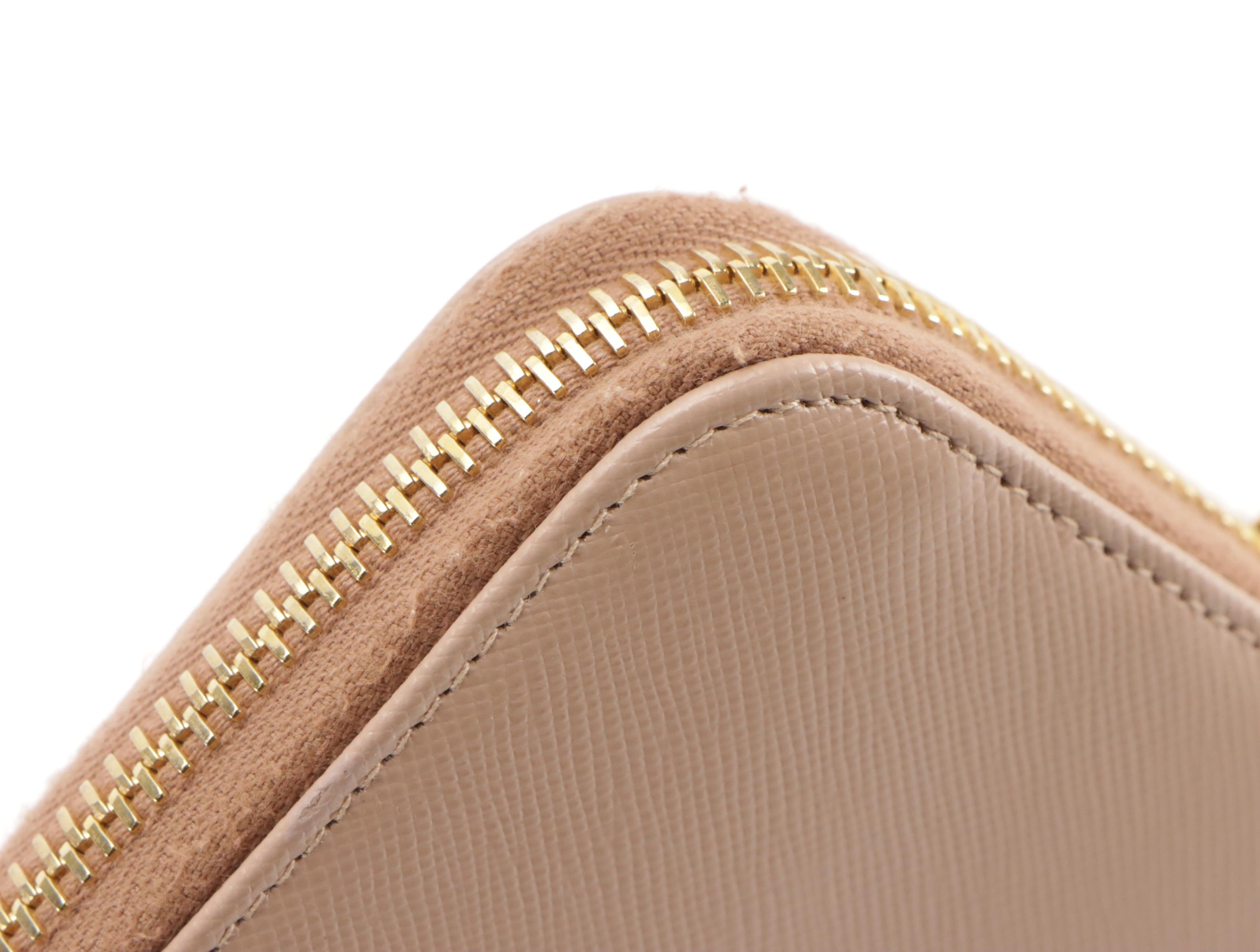 Prada Continental Zip Around Wallet 1M0506 in Cameo Saffiano Leather with Box