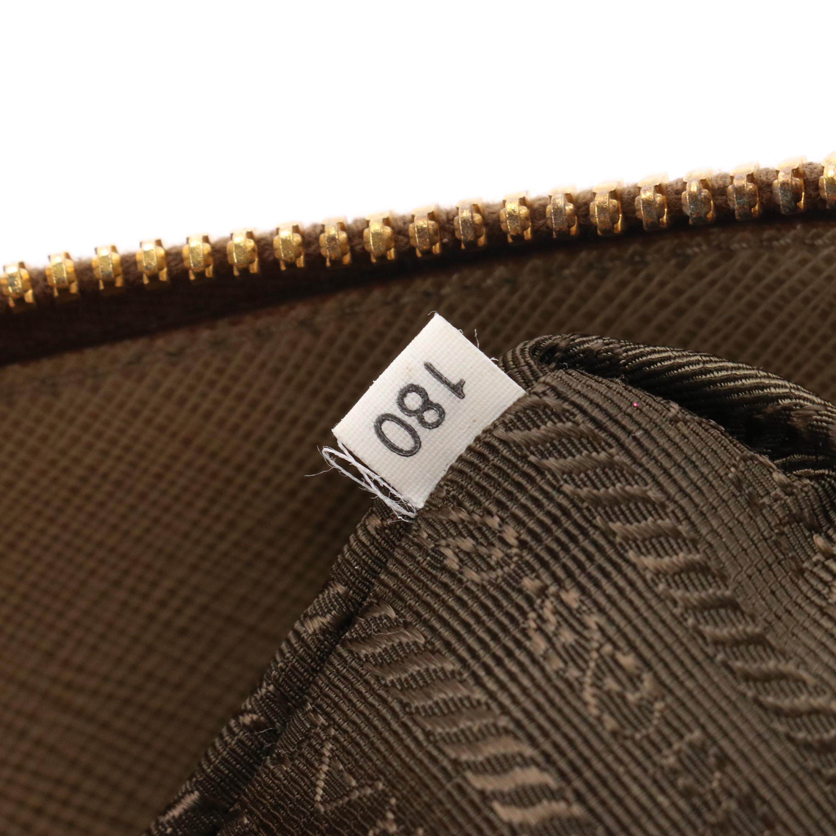 Prada Brown Saffiano Lux Promenade Handbag