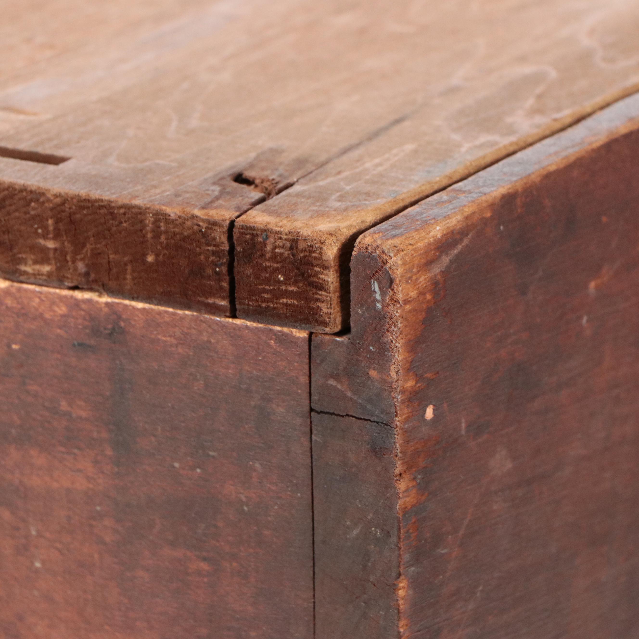 Metal-Bound Wooden Lock Box