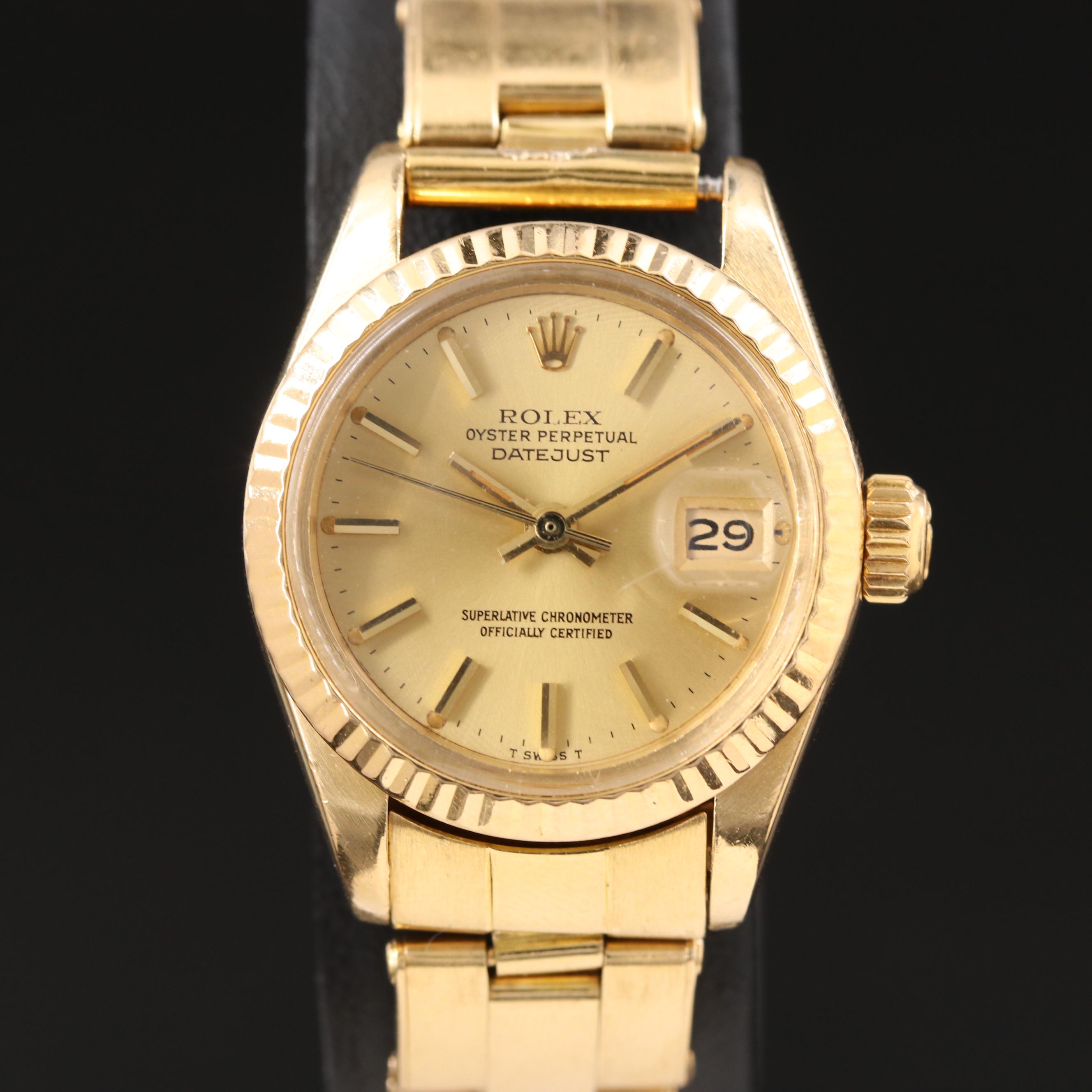 1979 Rolex 18K Oyster Perpetual Datejust Watch