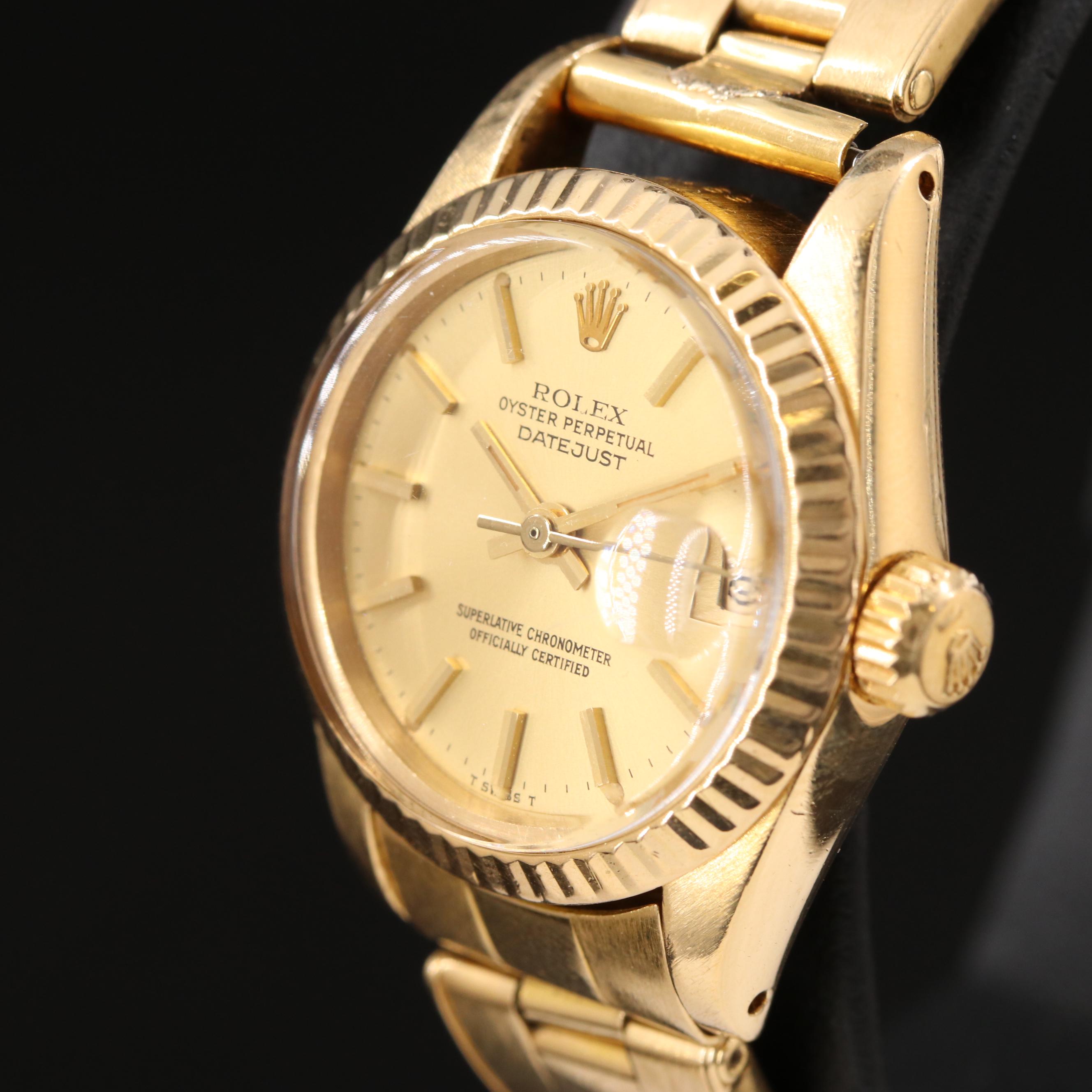 1979 Rolex 18K Oyster Perpetual Datejust Watch