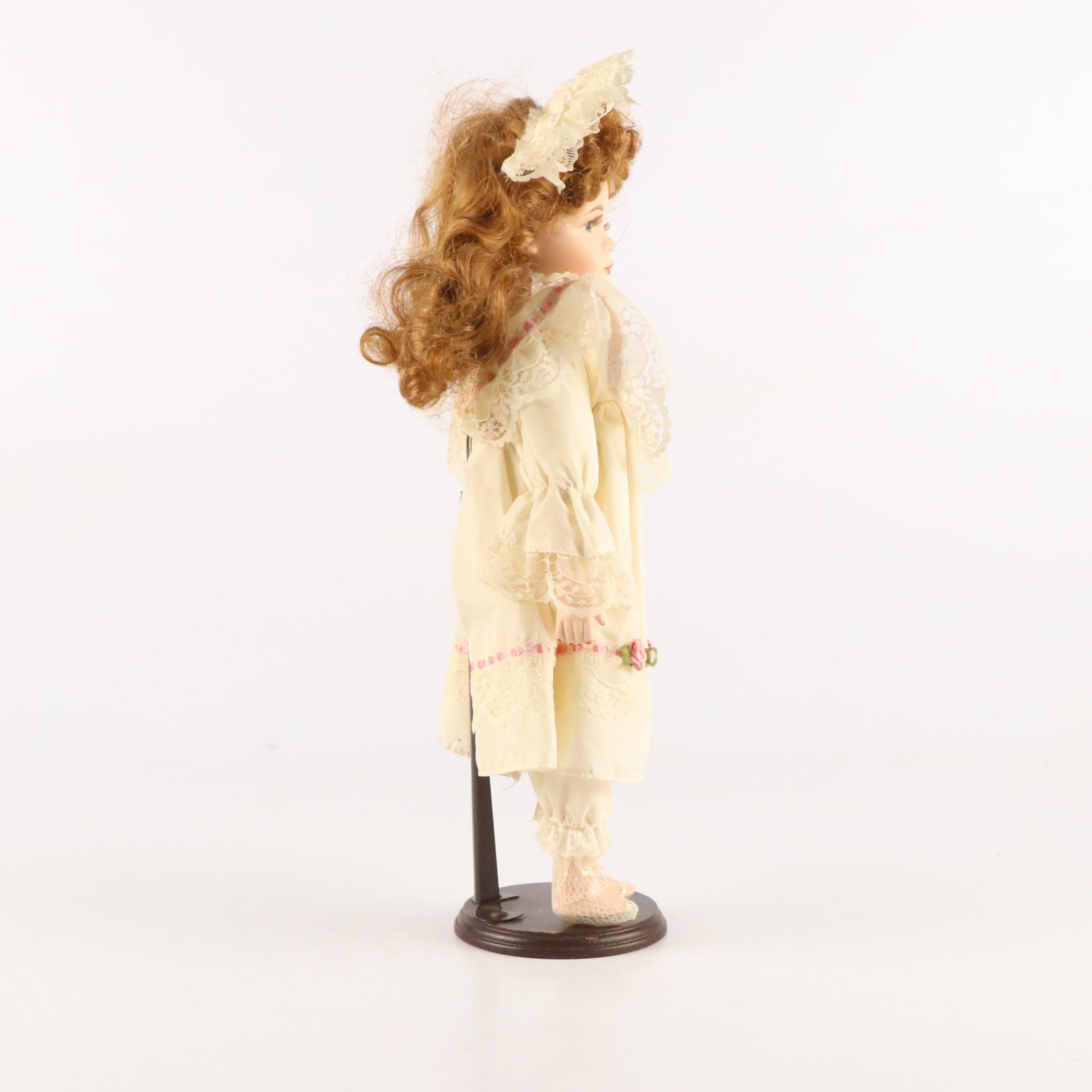 Heritage Mint Musical Porcelain Doll on Stand, 1996