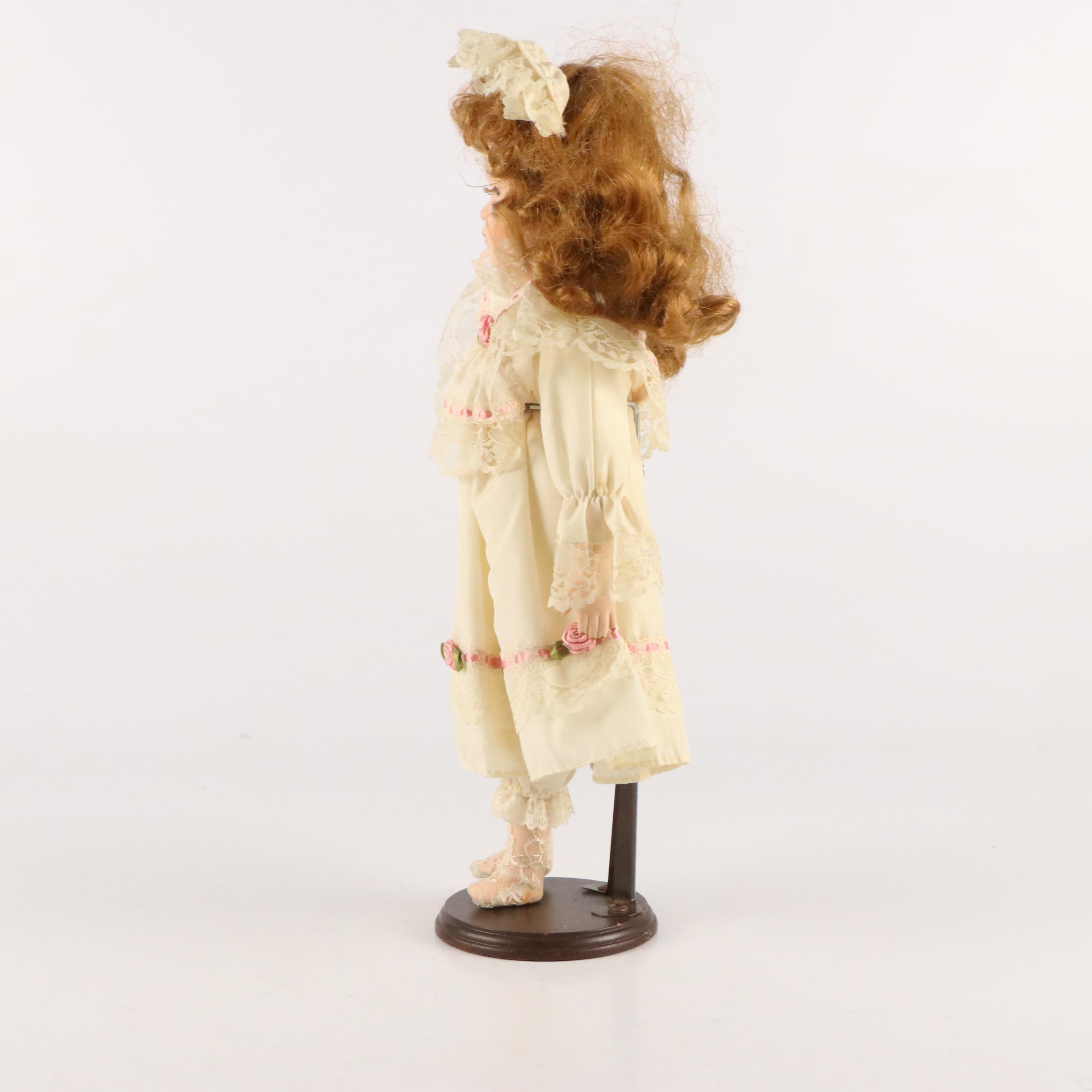 Heritage Mint Musical Porcelain Doll on Stand, 1996