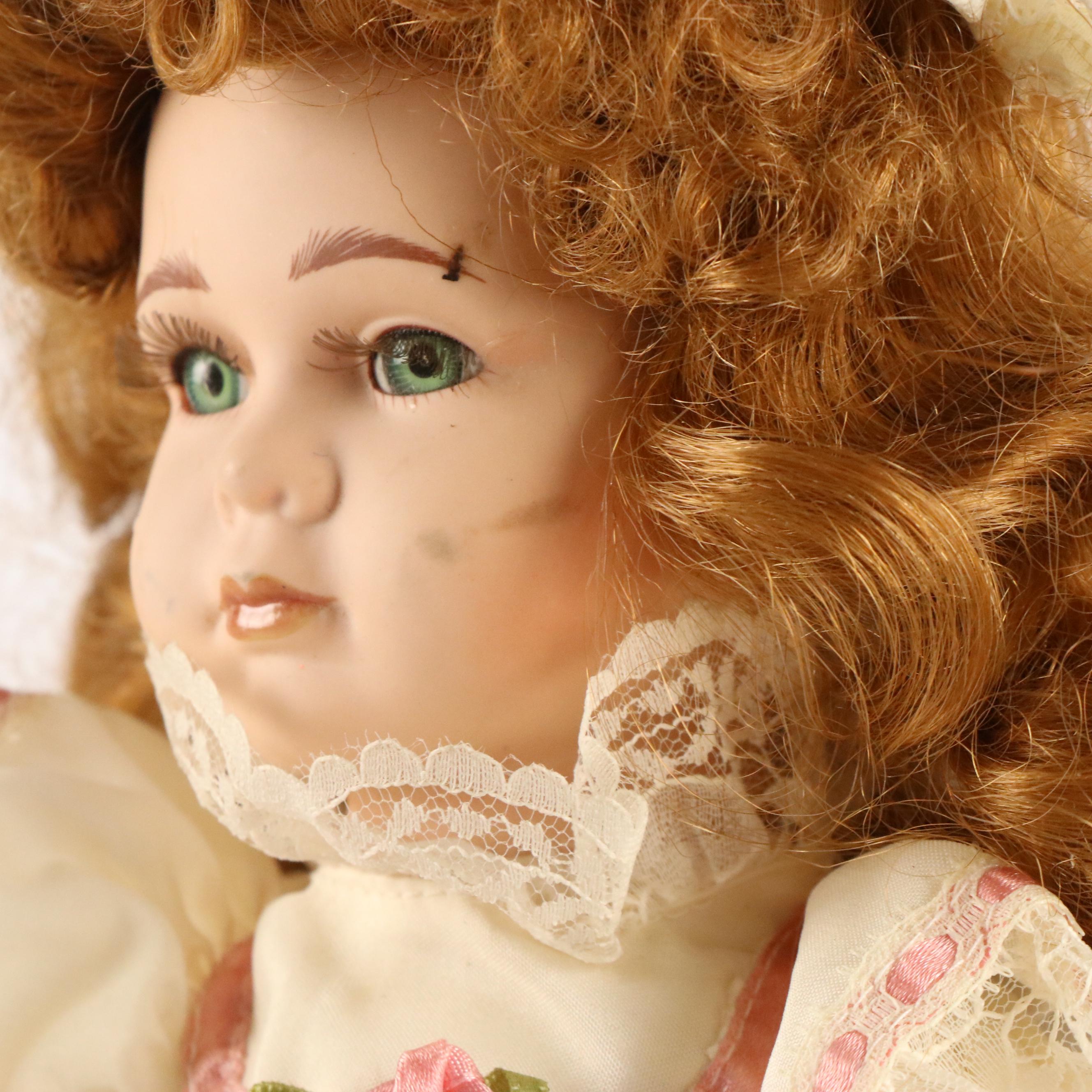 Heritage Mint Musical Porcelain Doll on Stand, 1996