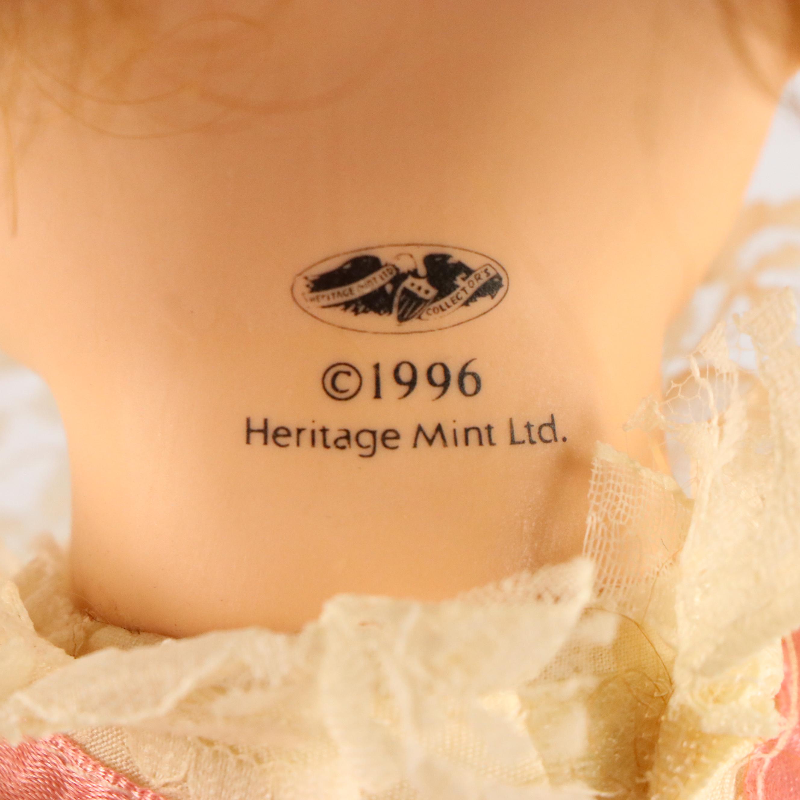 Heritage Mint Musical Porcelain Doll on Stand, 1996