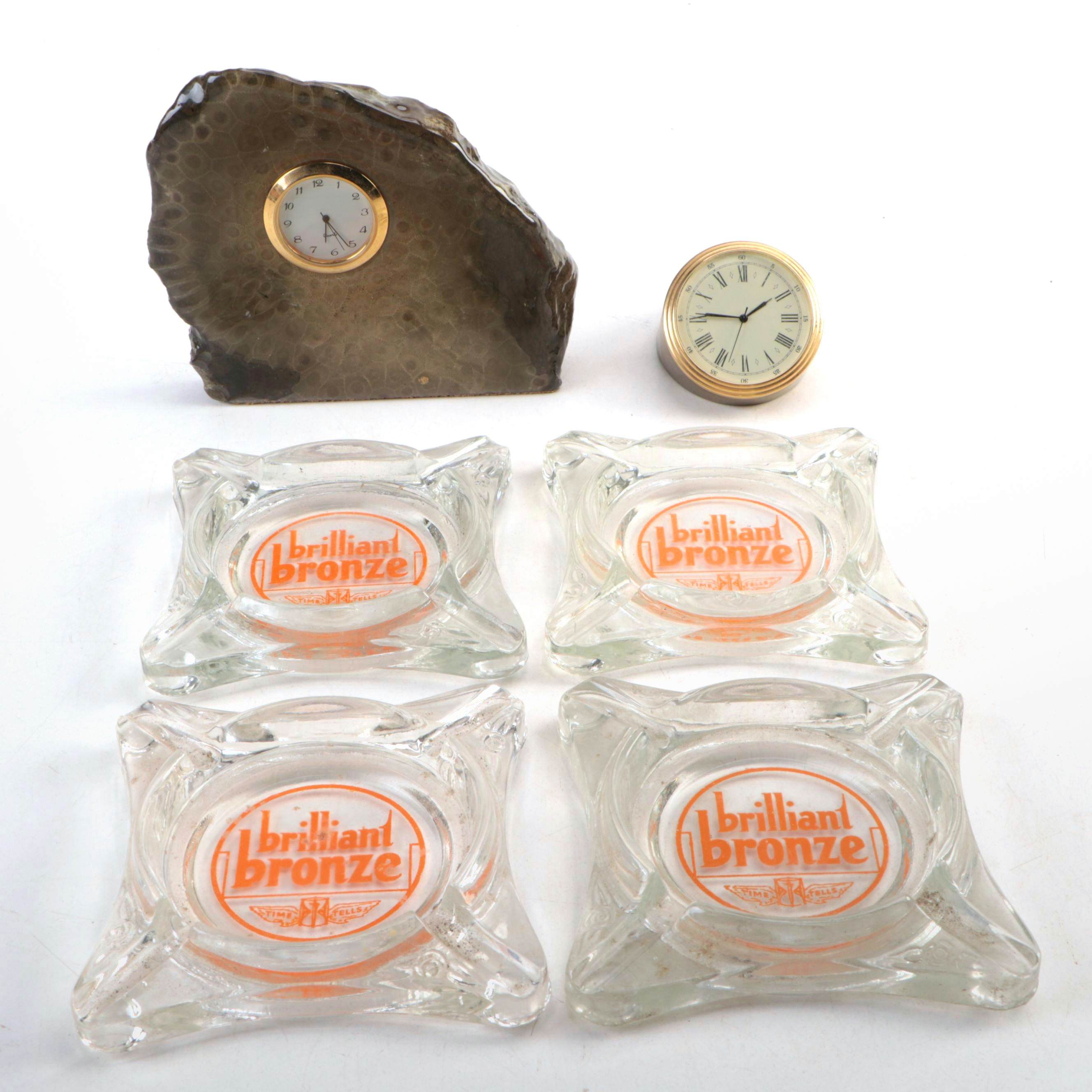 Primex Petosky Mantle Clock with Brass Clock and More