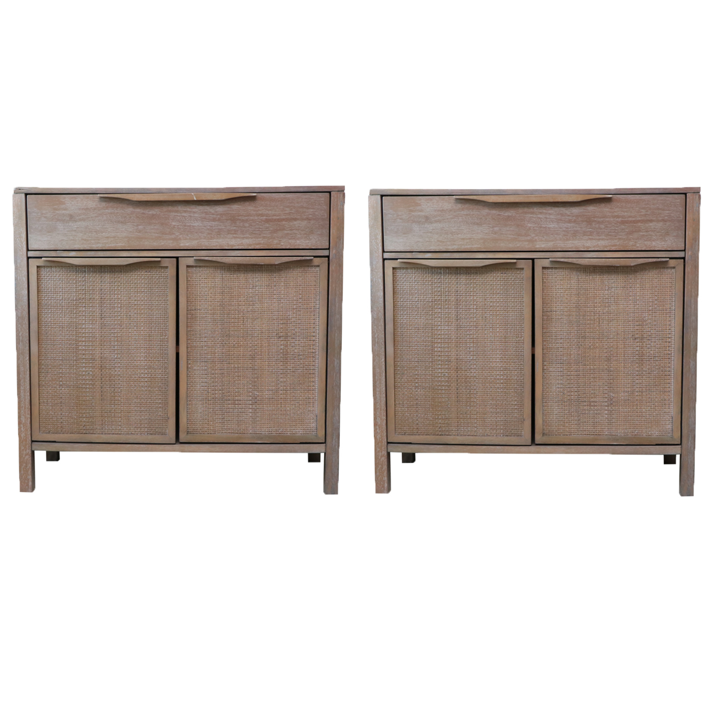 Madison Park "Palisades" Wood and Woven Accent Chest, Pair