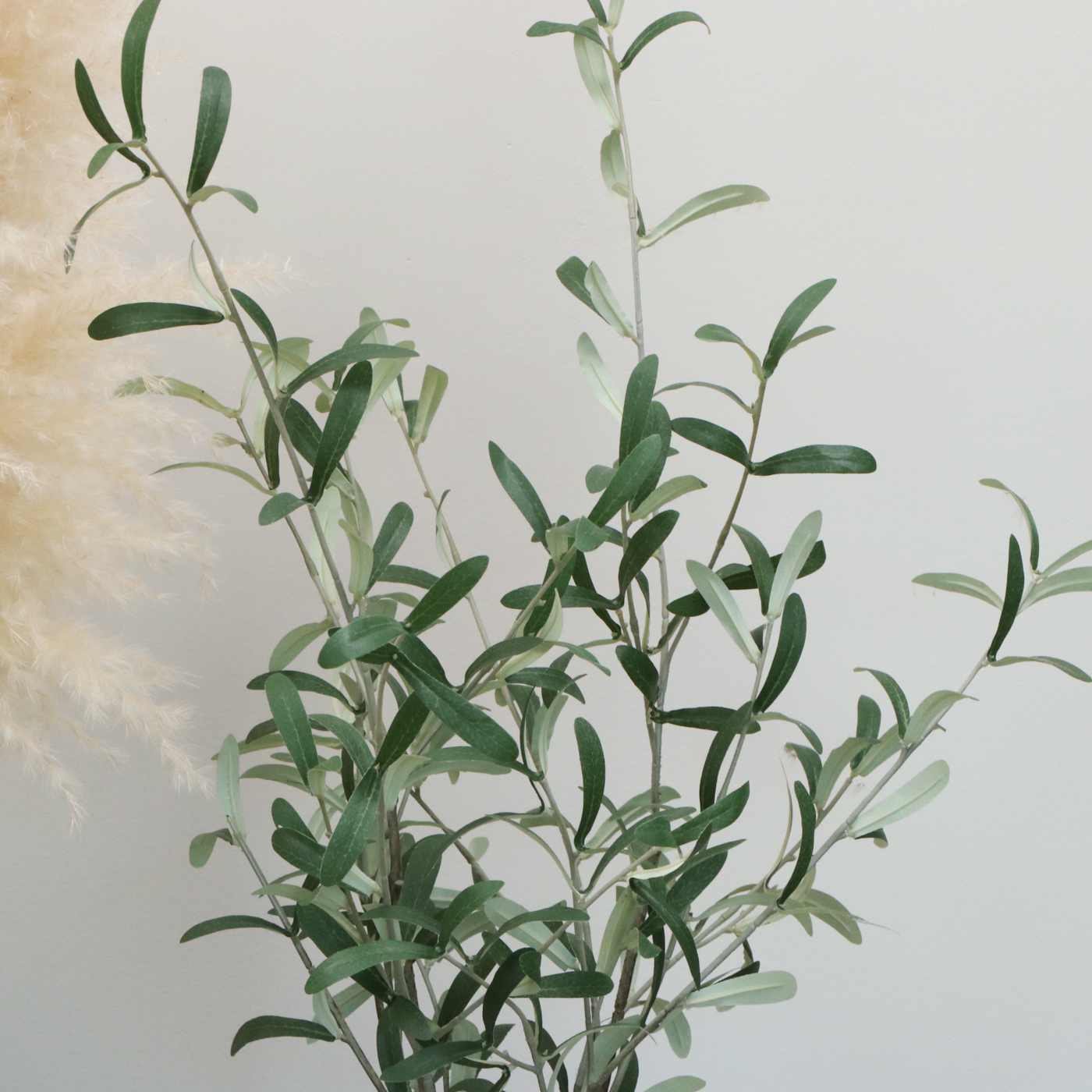 Handcrafted Stoneware Vase with Grass Plumes and Other Arrangements