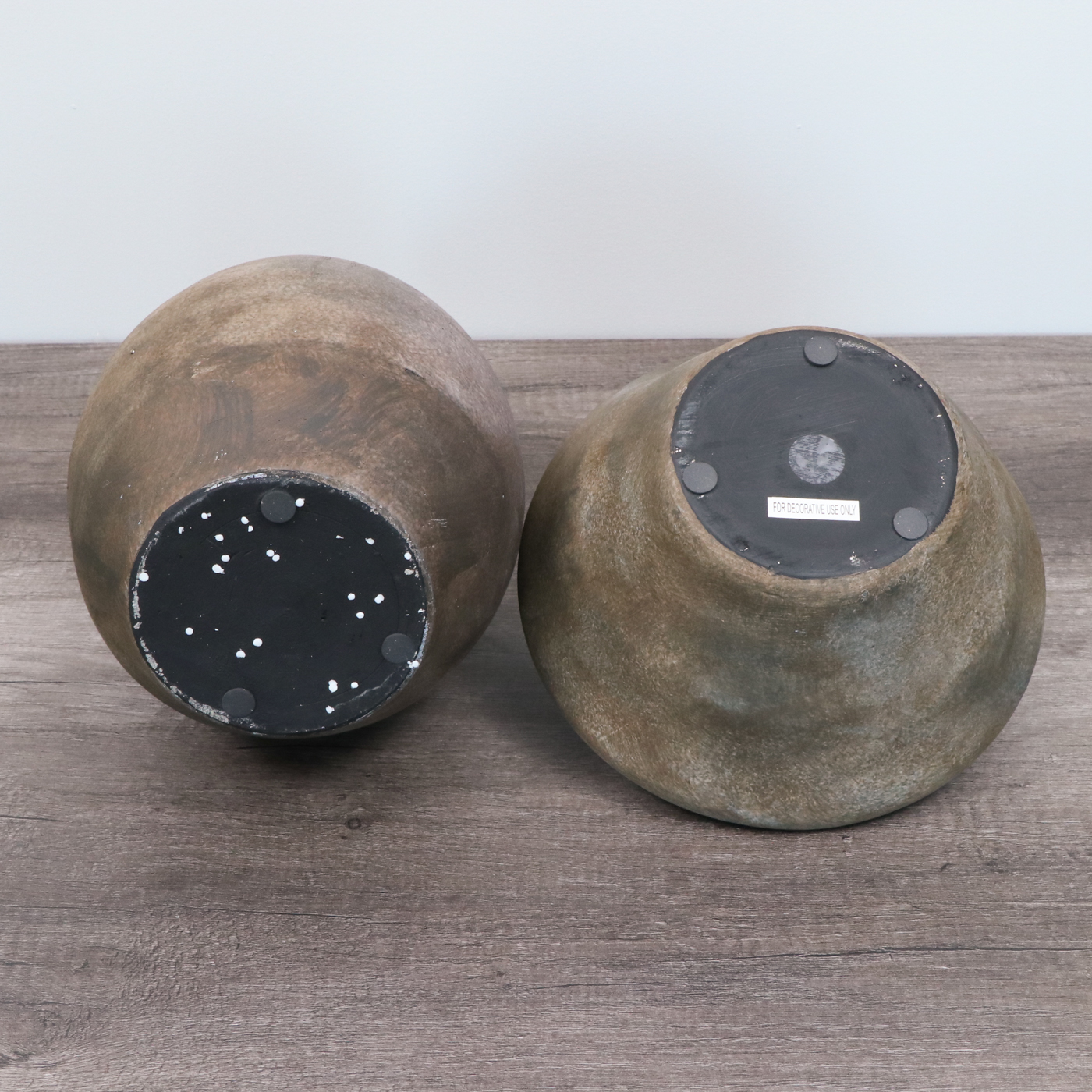 Earthenware Décor Vases and Potted Artificial Rubber Fig Plants