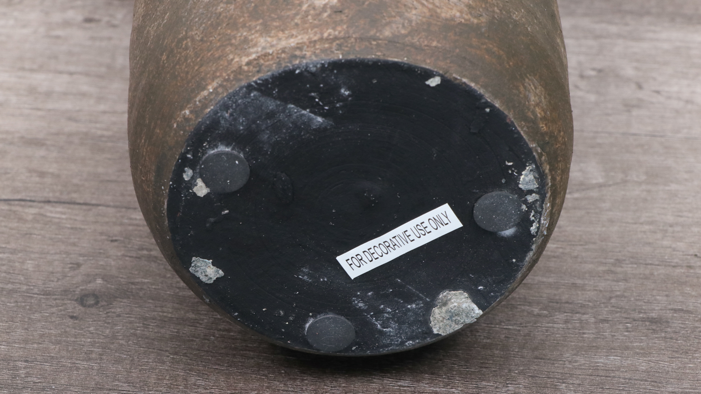 Earthenware Décor Vases and Potted Artificial Rubber Fig Plants