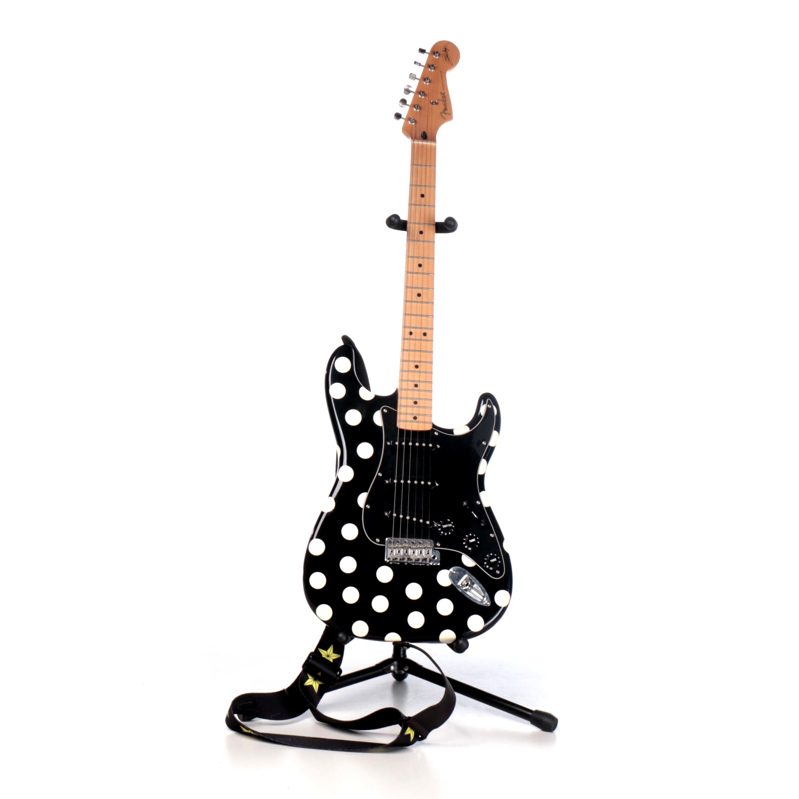 Fender Stratocaster Buddy Guy Polka Dot Electric Guitar with Accent Stand