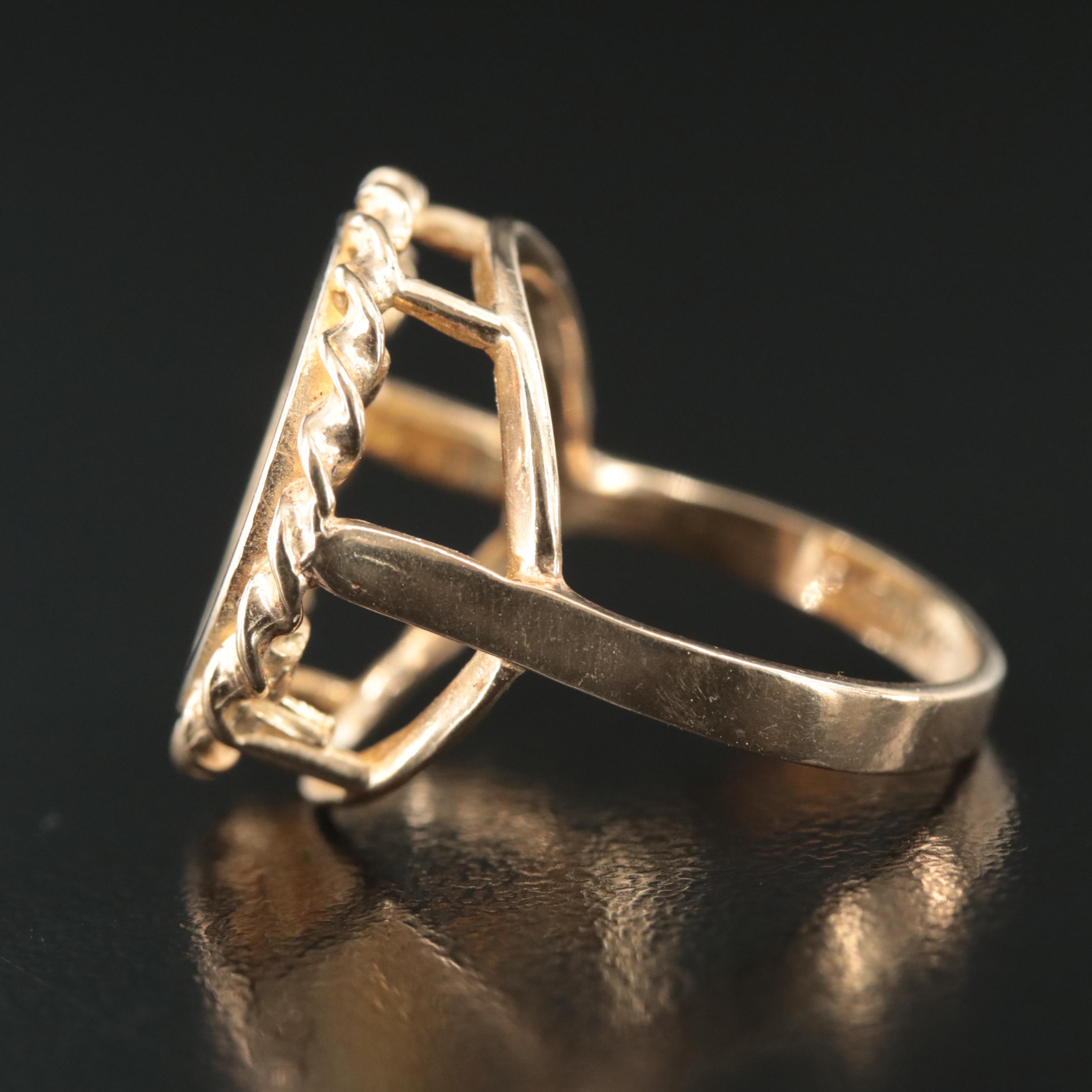 10K Ring with 1991 China 5-Yuan 1/10th Oz. Gold Panda Bullion Coin