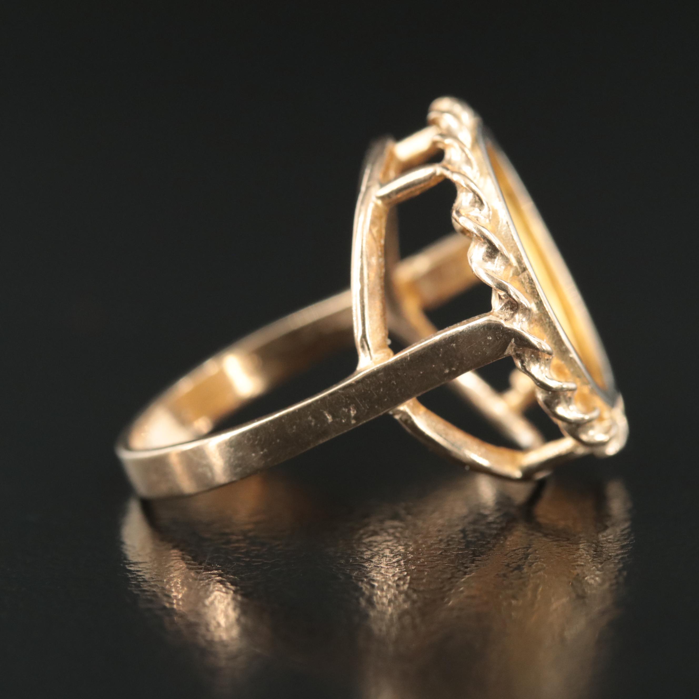 10K Ring with 1991 China 5-Yuan 1/10th Oz. Gold Panda Bullion Coin