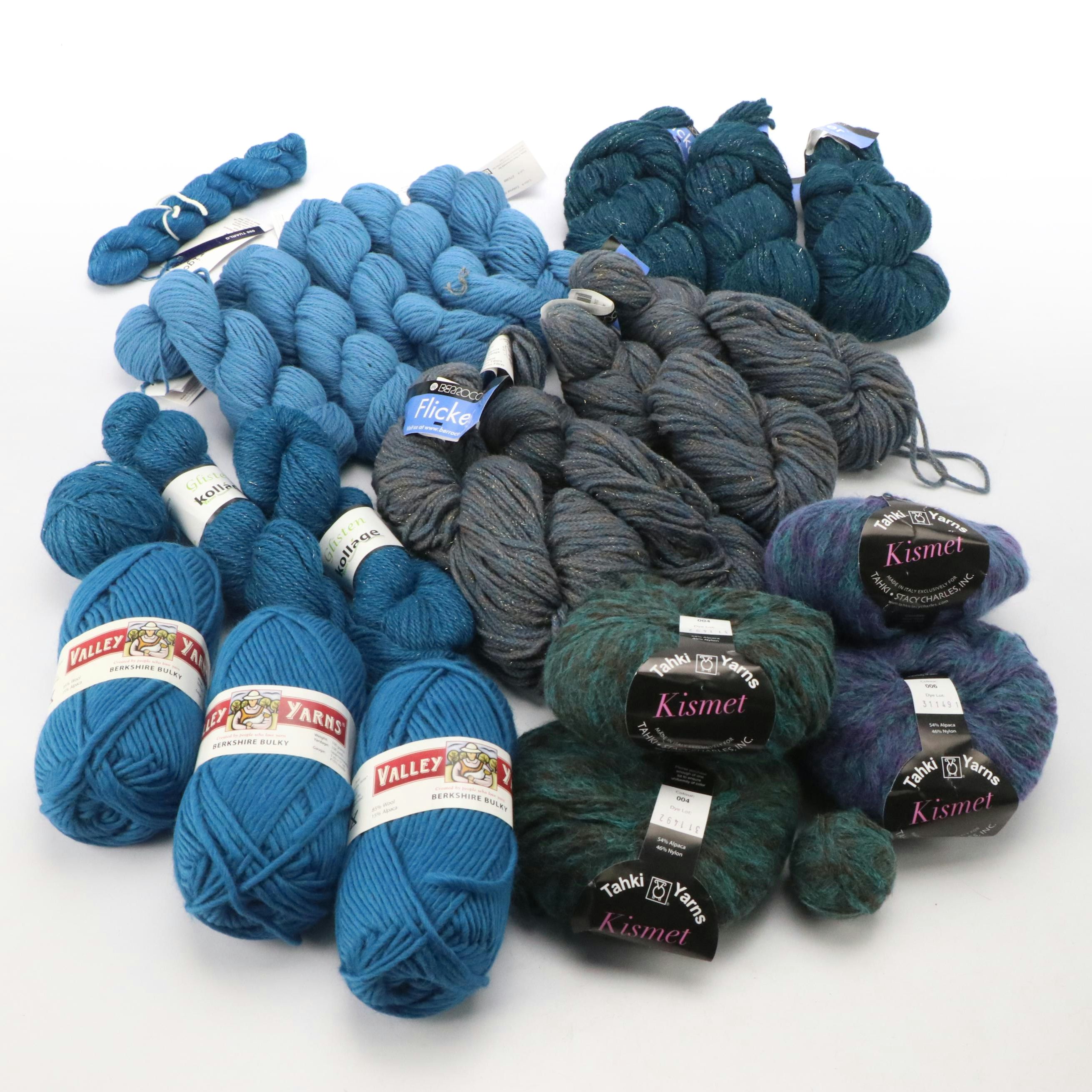 Valley Yarns Alpaca Blend, Glisten Kollage Yarns, Flicker Berroco Yarns, More