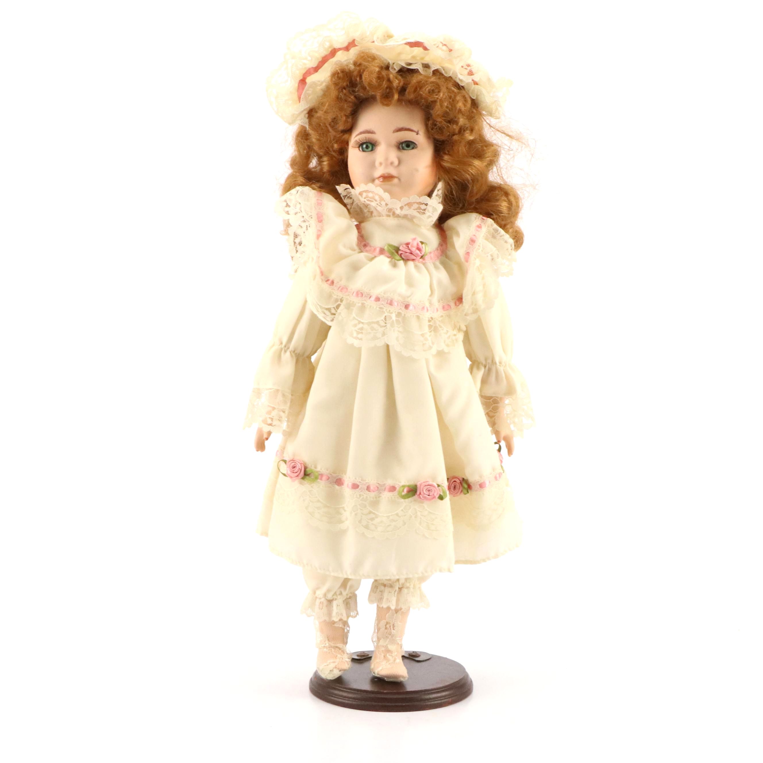 Heritage Mint Musical Porcelain Doll on Stand, 1996