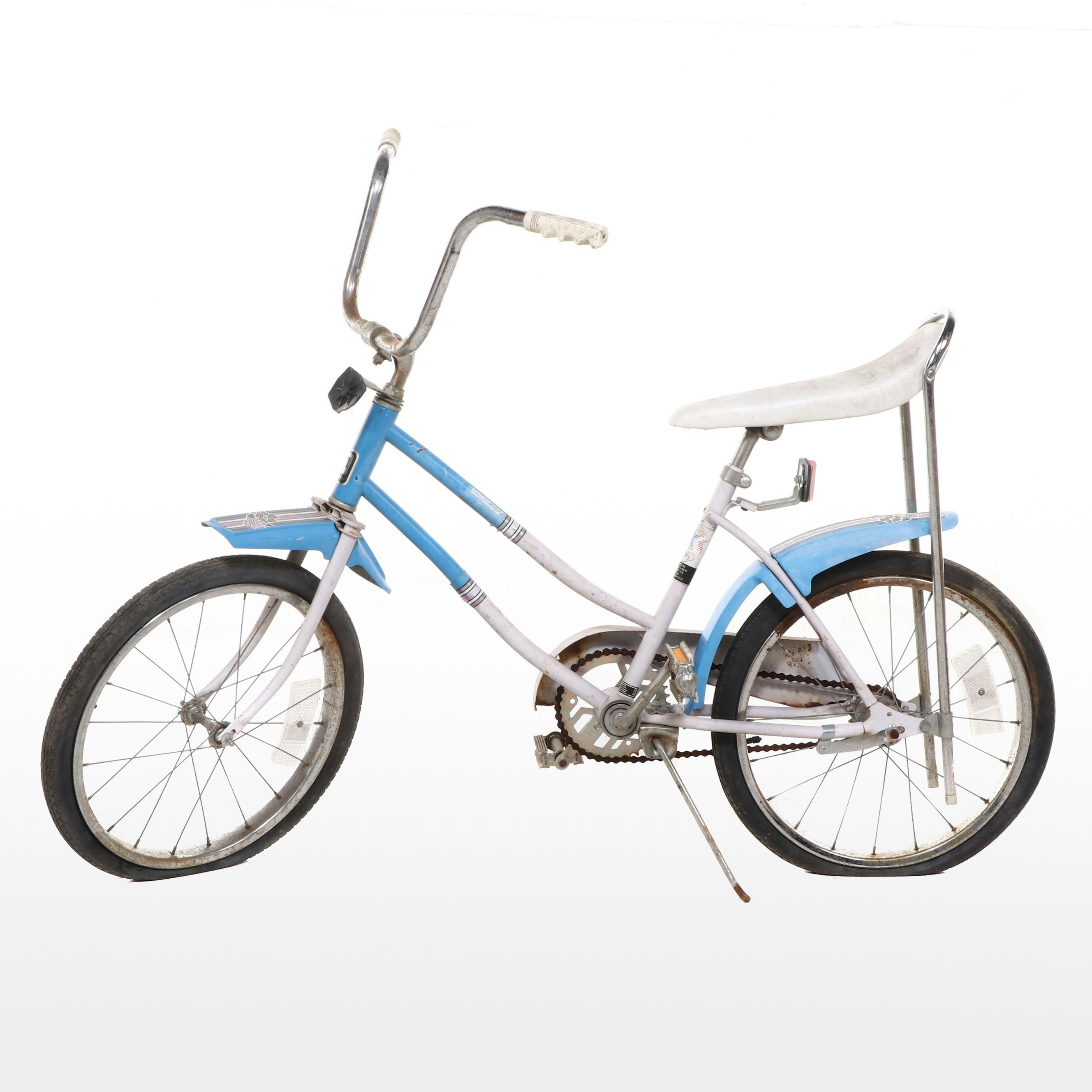 Child's Murray Banana Seat Bicycle in Blue and White, 1980s