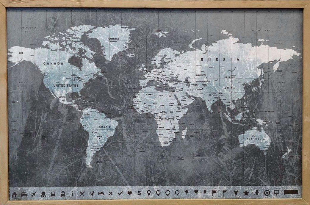 Williams-Sonoma Framed Travel Map Pin Board