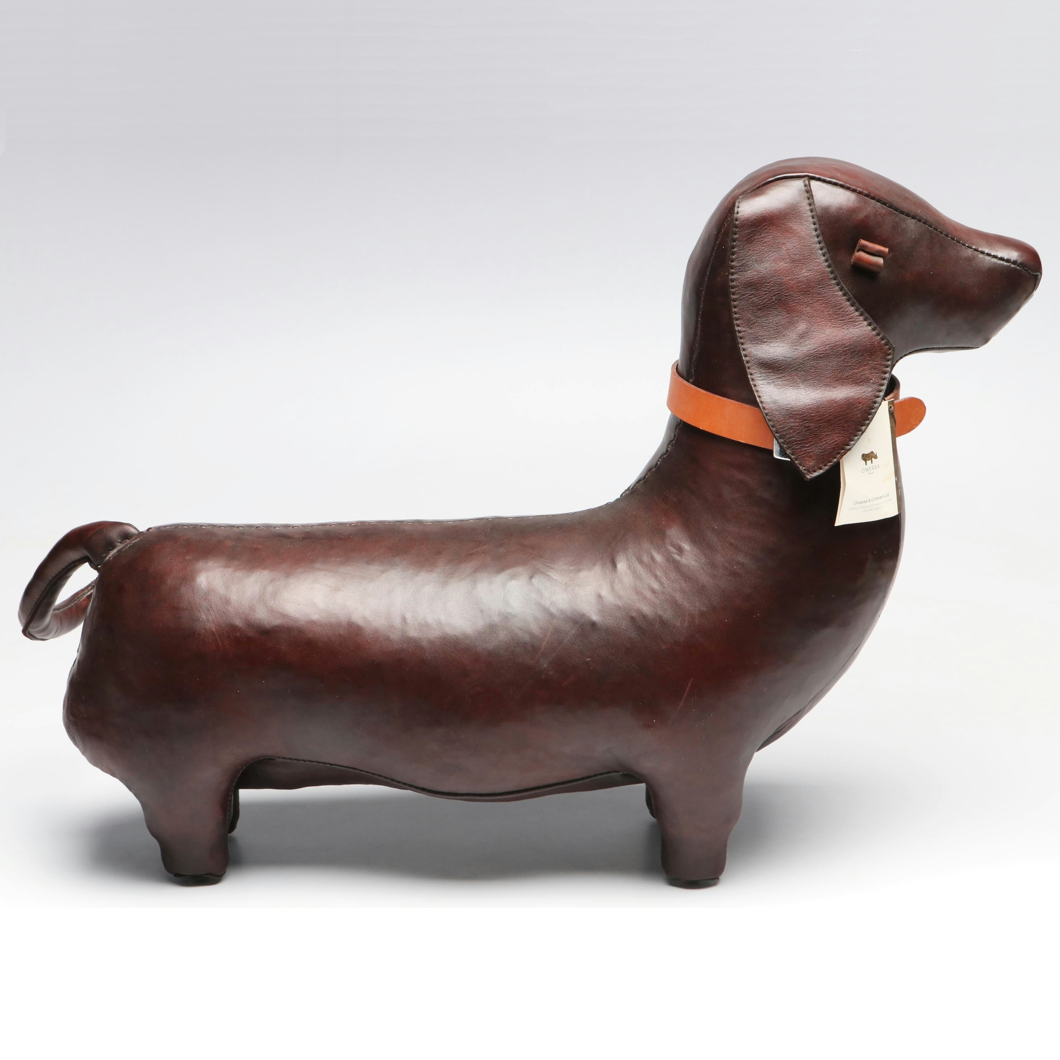 Omersa & Co. Standard Leather Dachshund Footstool