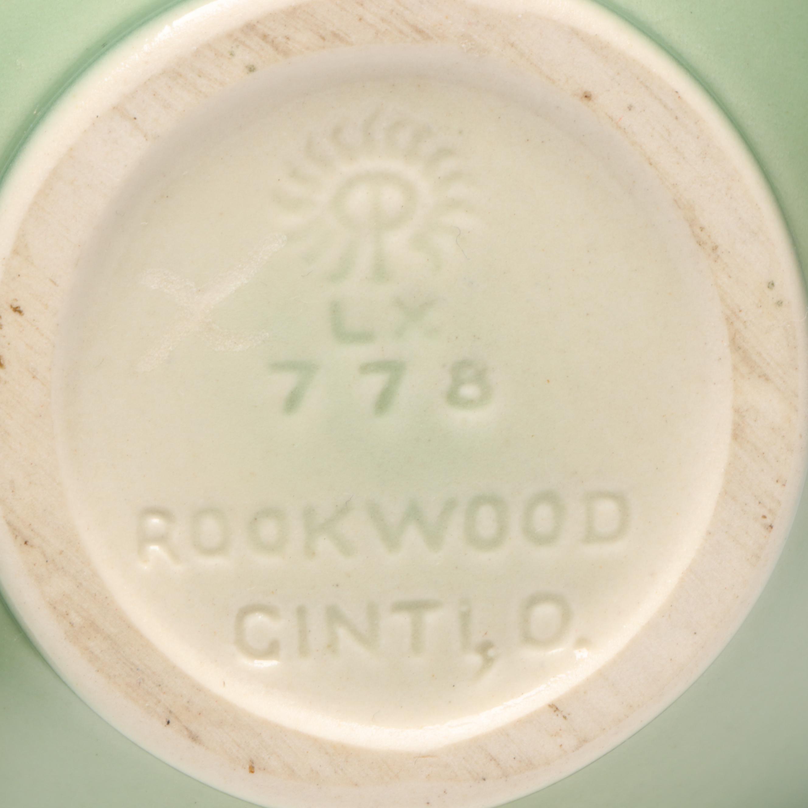 Rookwood Pottery Jade Green Glazed Long Neck Vases, Mid-20th Century