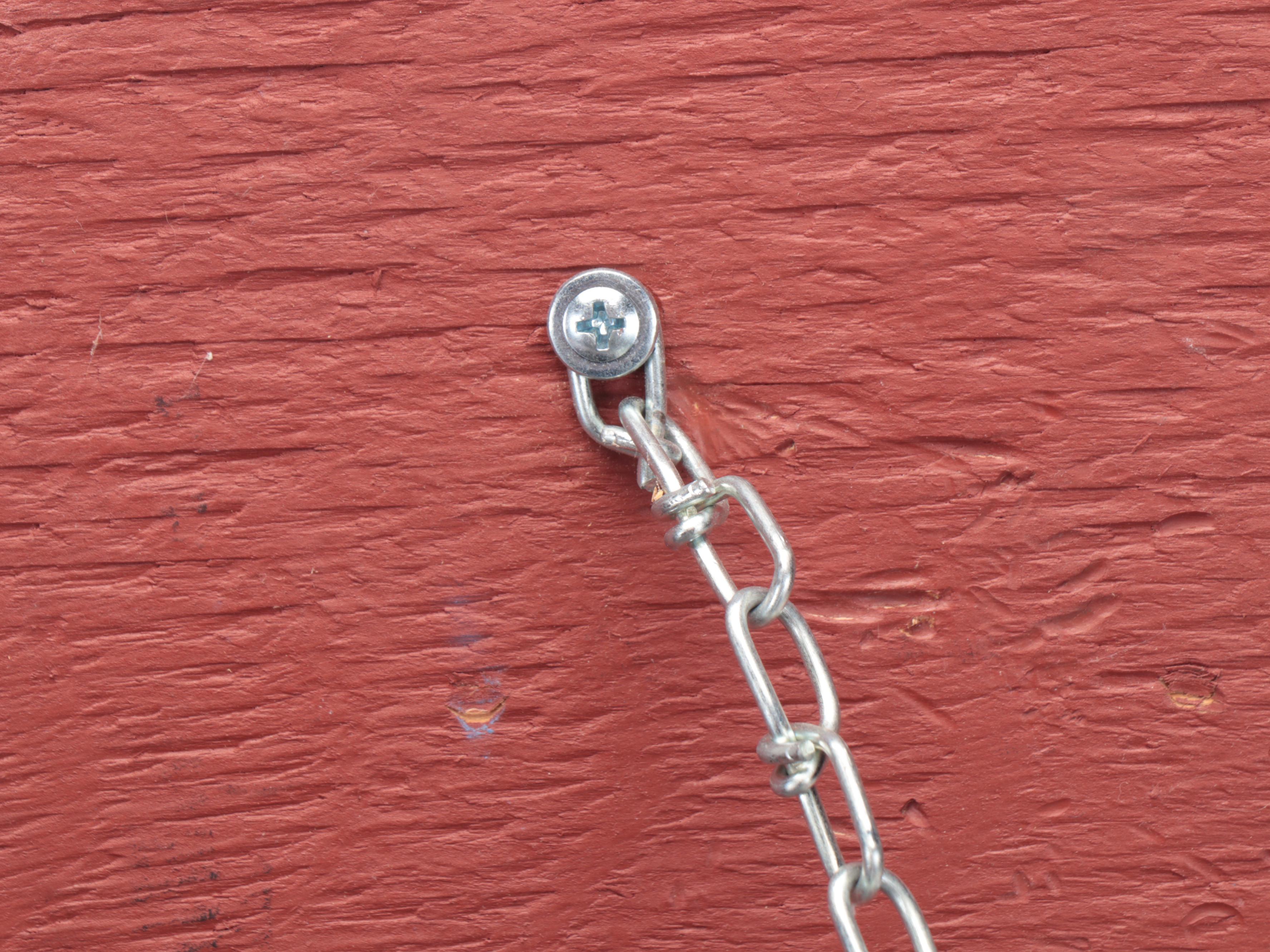 Red Painted Wood Tool Chest