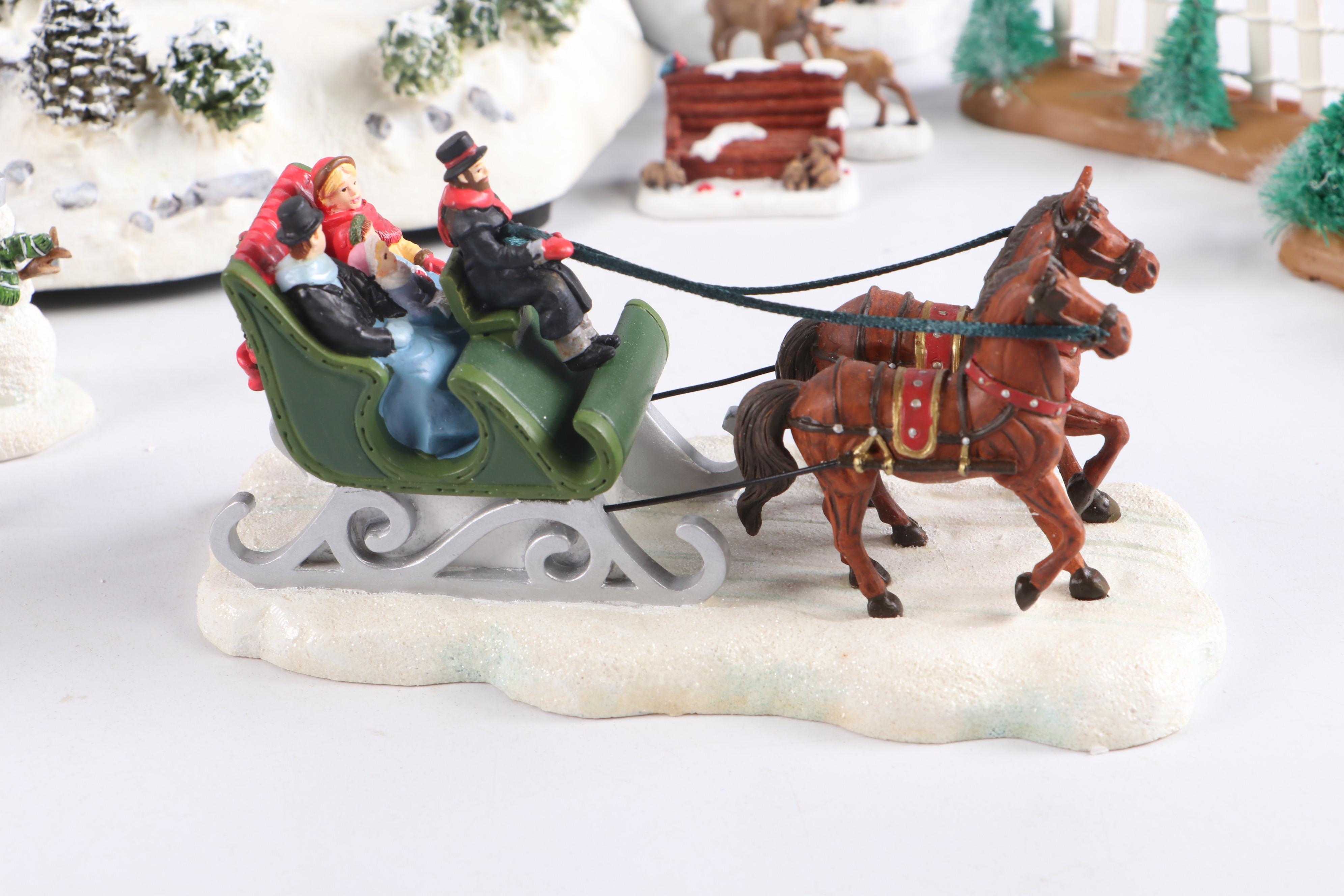 Thomas Kinkade's Village "Skating at the Pond" and More Christmas Village Décor