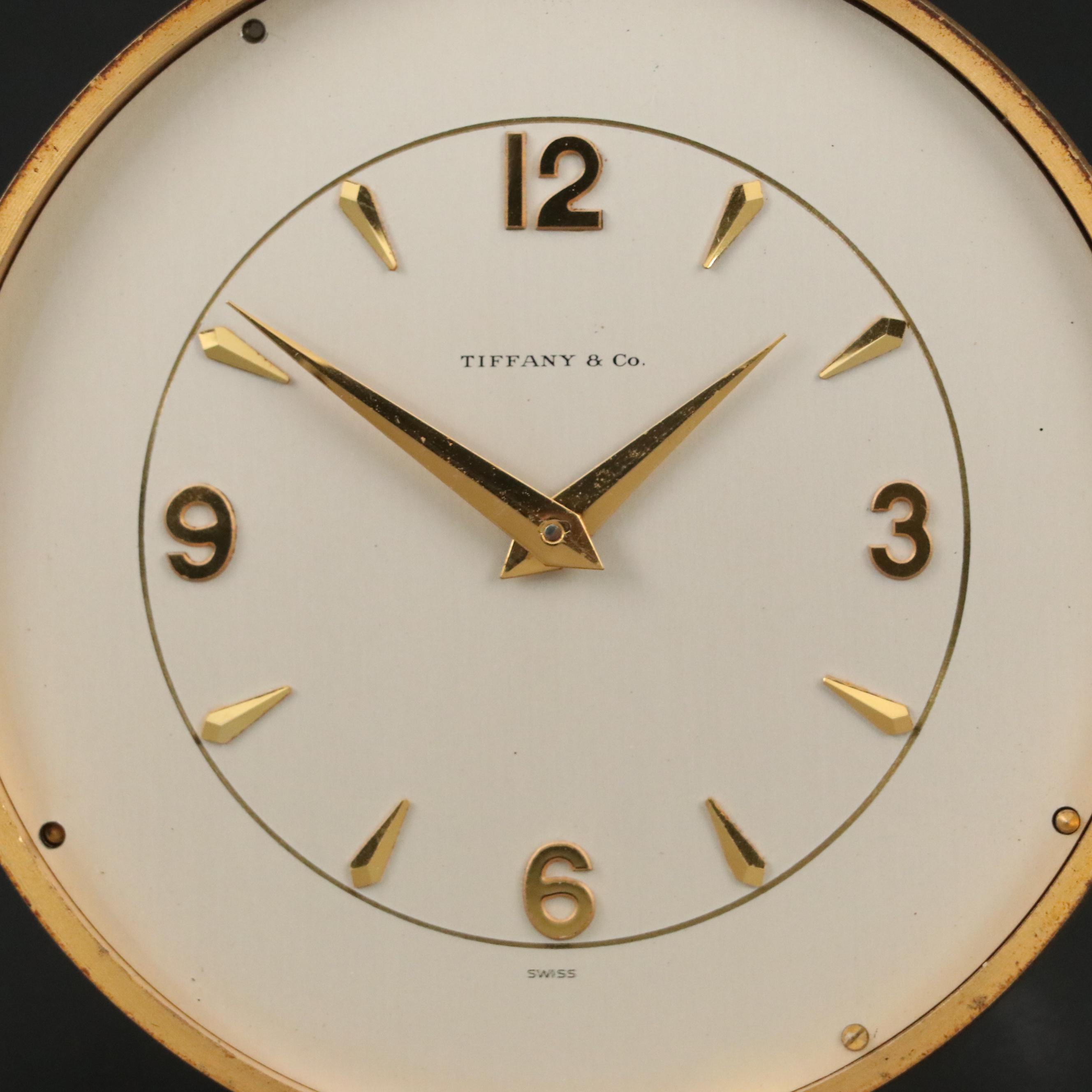 Imhof for Tiffany & Co. 15-Jewel Acrylic and Brass Ball Desk Clock, Mid-20th C.