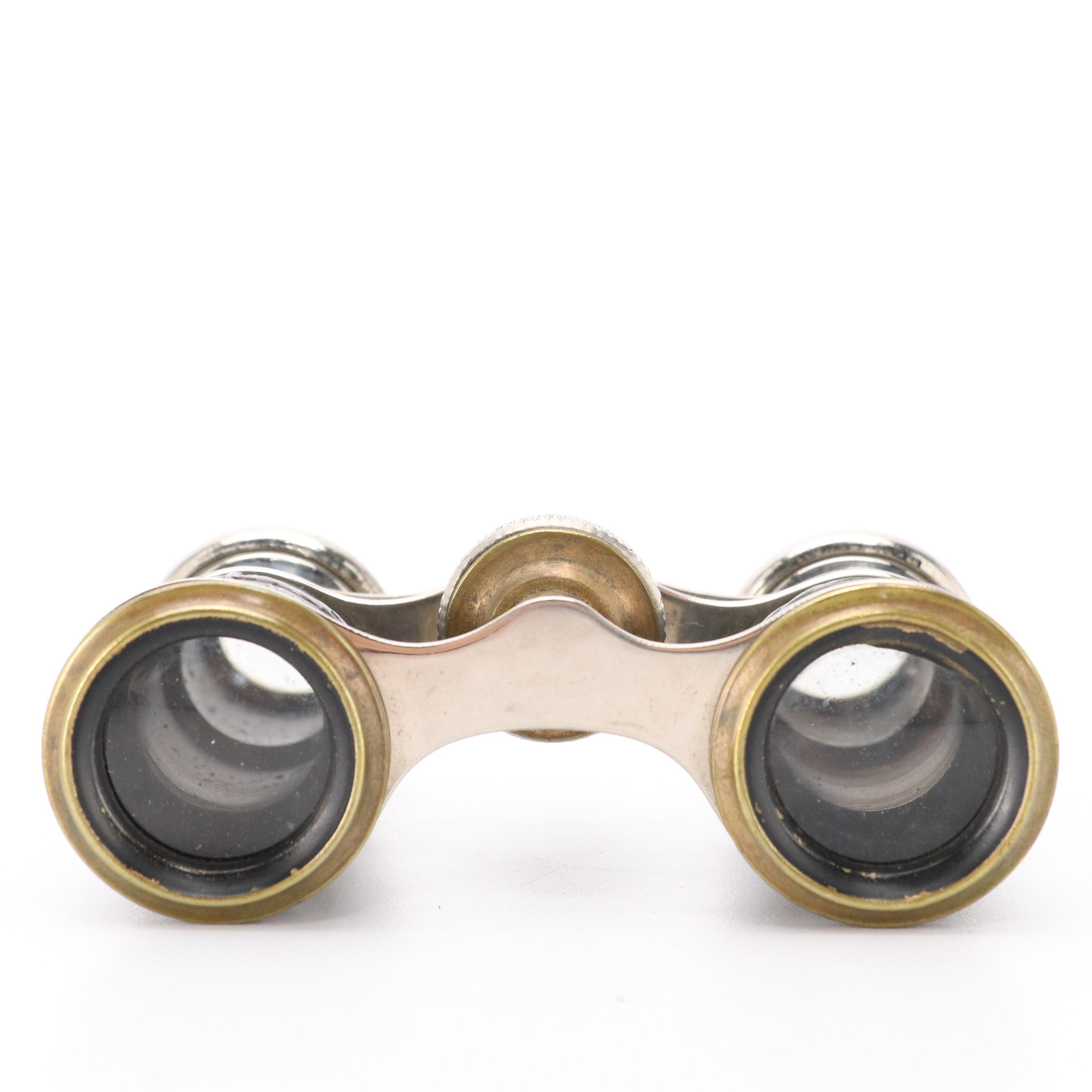 Chevalier Paris Hound & Deer Scene Embossed Opera Glasses/Hunting Binoculars