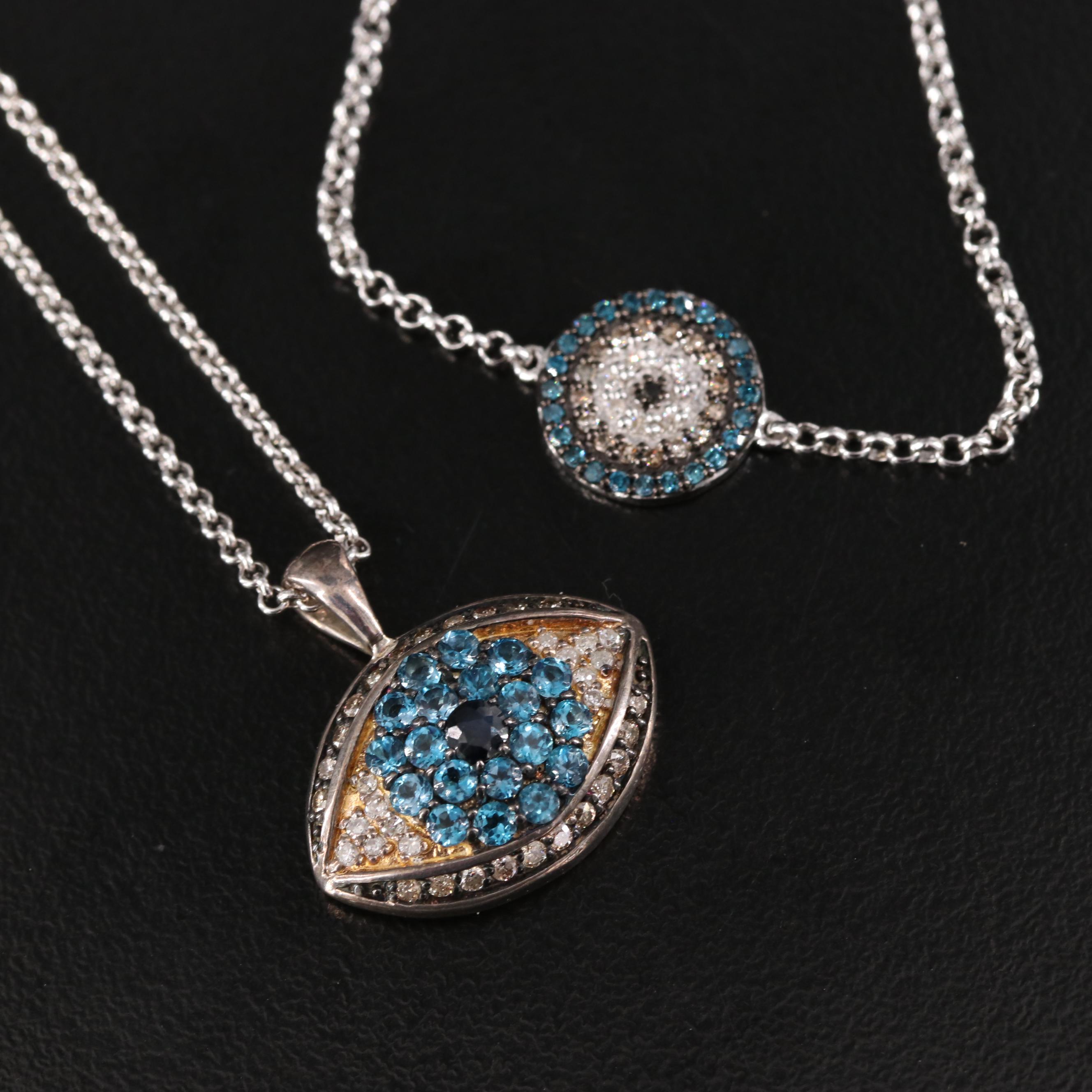 Sterling Evil Eye Jewelry Including Diamond, Lab Grown Diamond and Sapphire