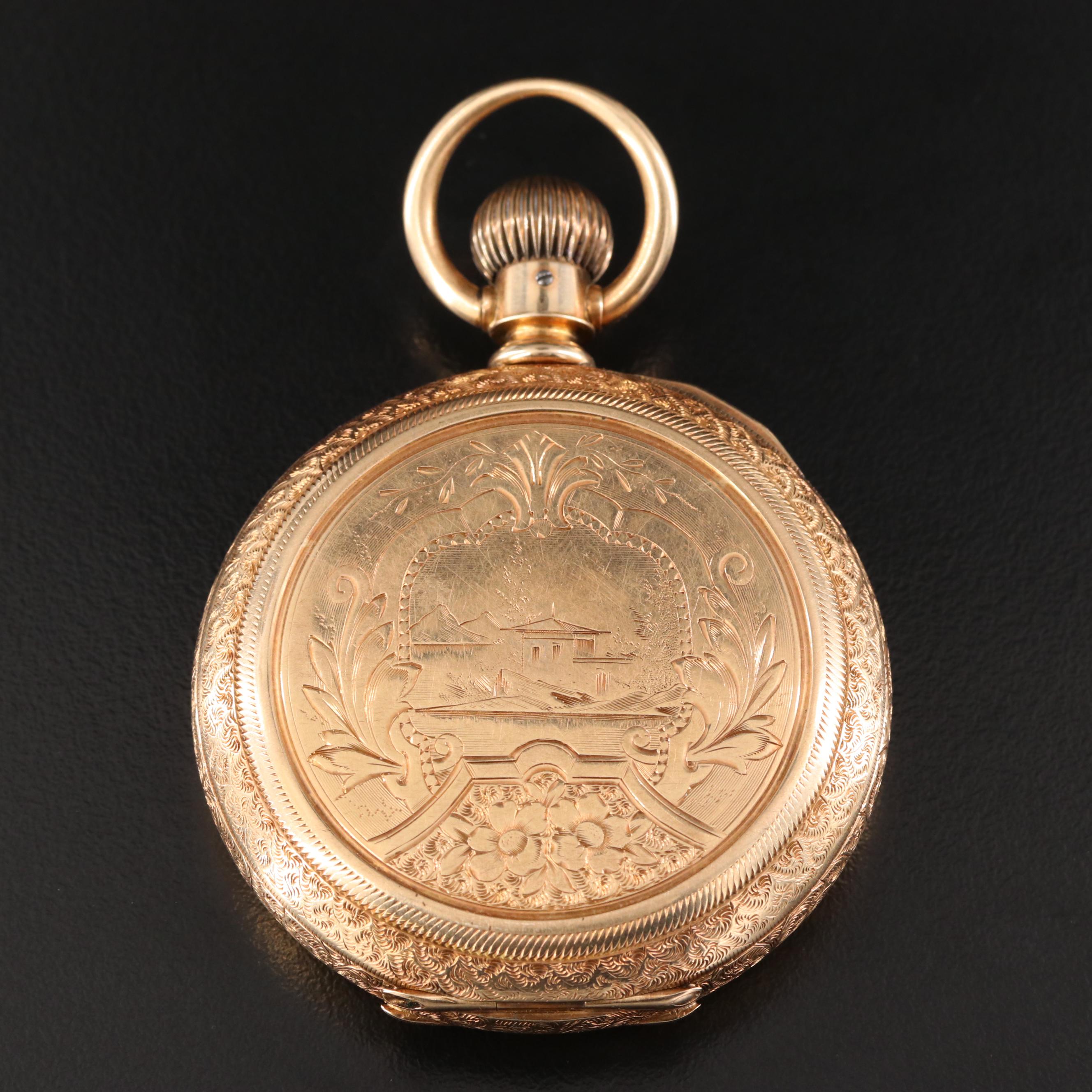 G.S. Penn & Son, Weatherford TX. Circa 1890 Rockford 14K Pocket Watch
