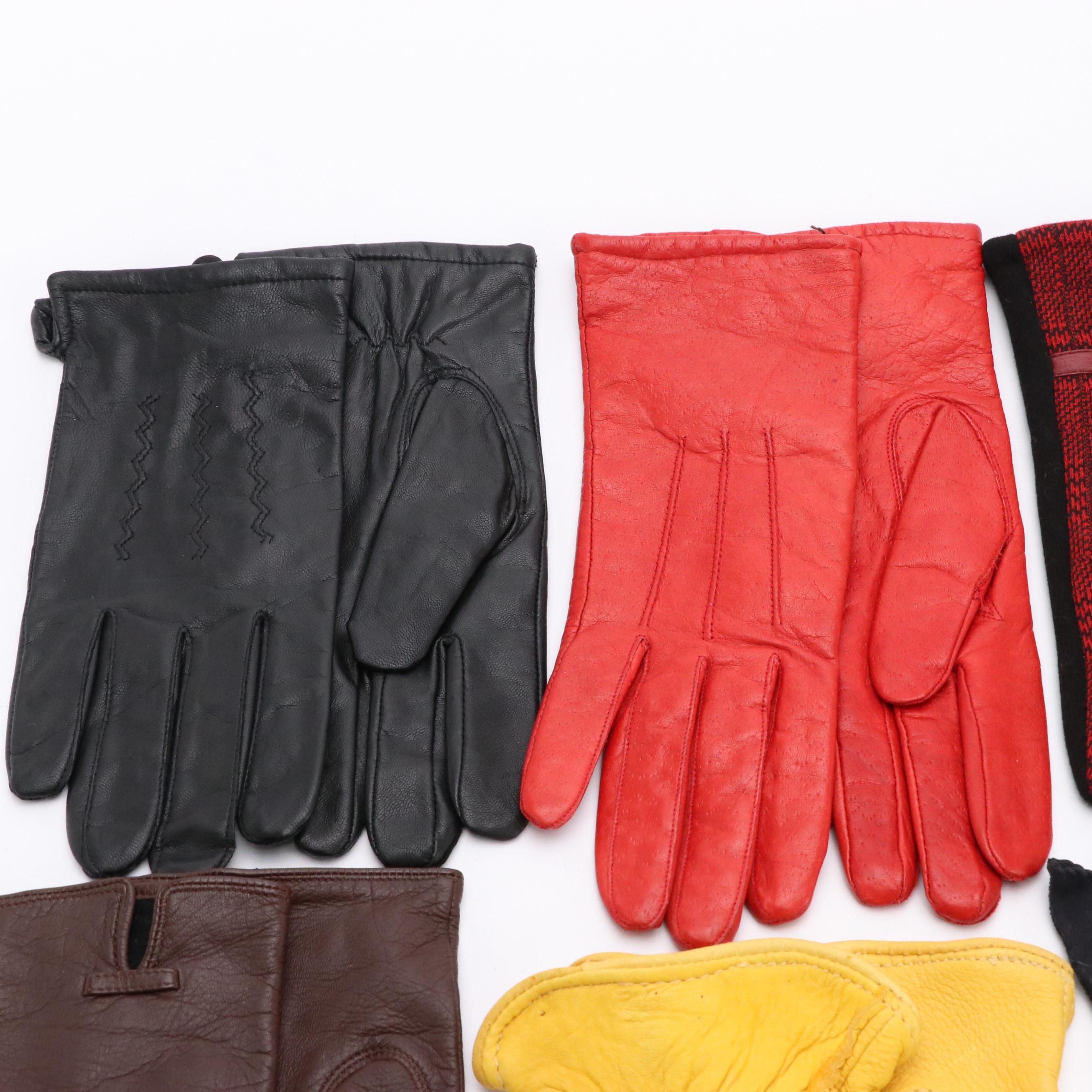 Leather and Cashmere Gloves with Shearling and Sheared Beaver Fur Trim, More