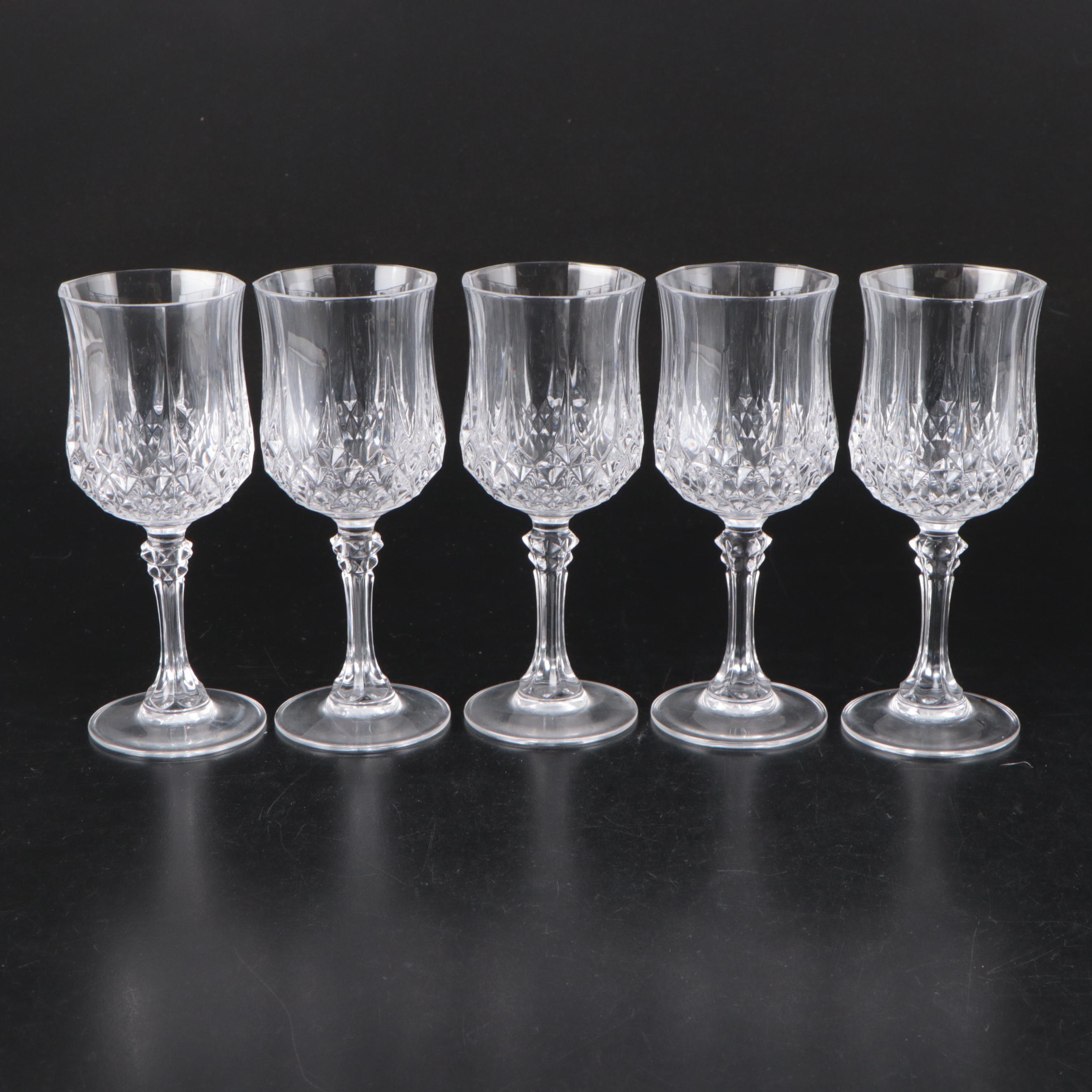 Cristal d'Arques-Durand "Longchamp" Crystal Water Goblets and Wine Glasses
